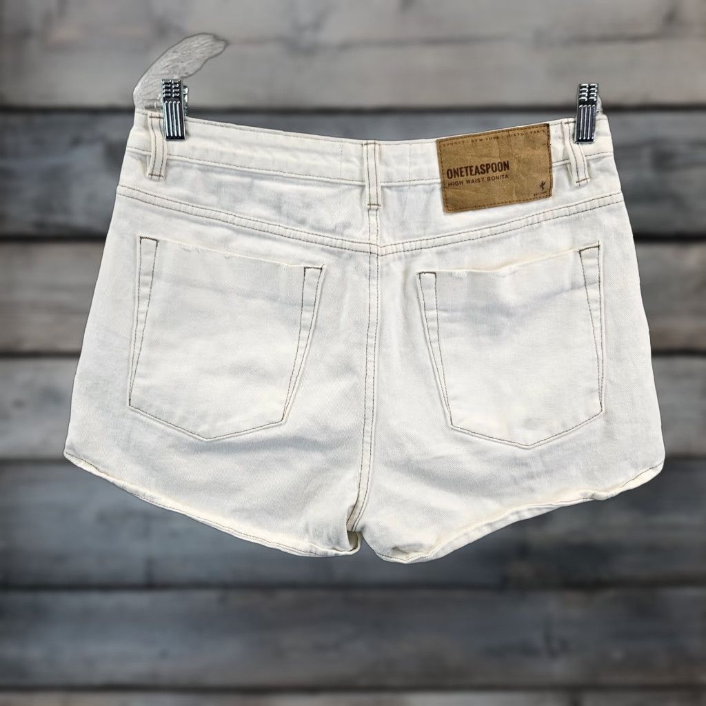 Vintage VINTAGE One Teaspoon Womens High Waist Bonita Denim Shorts Sz 30 White Size 30" / US 8 / IT 44 - 1 Thumbnail