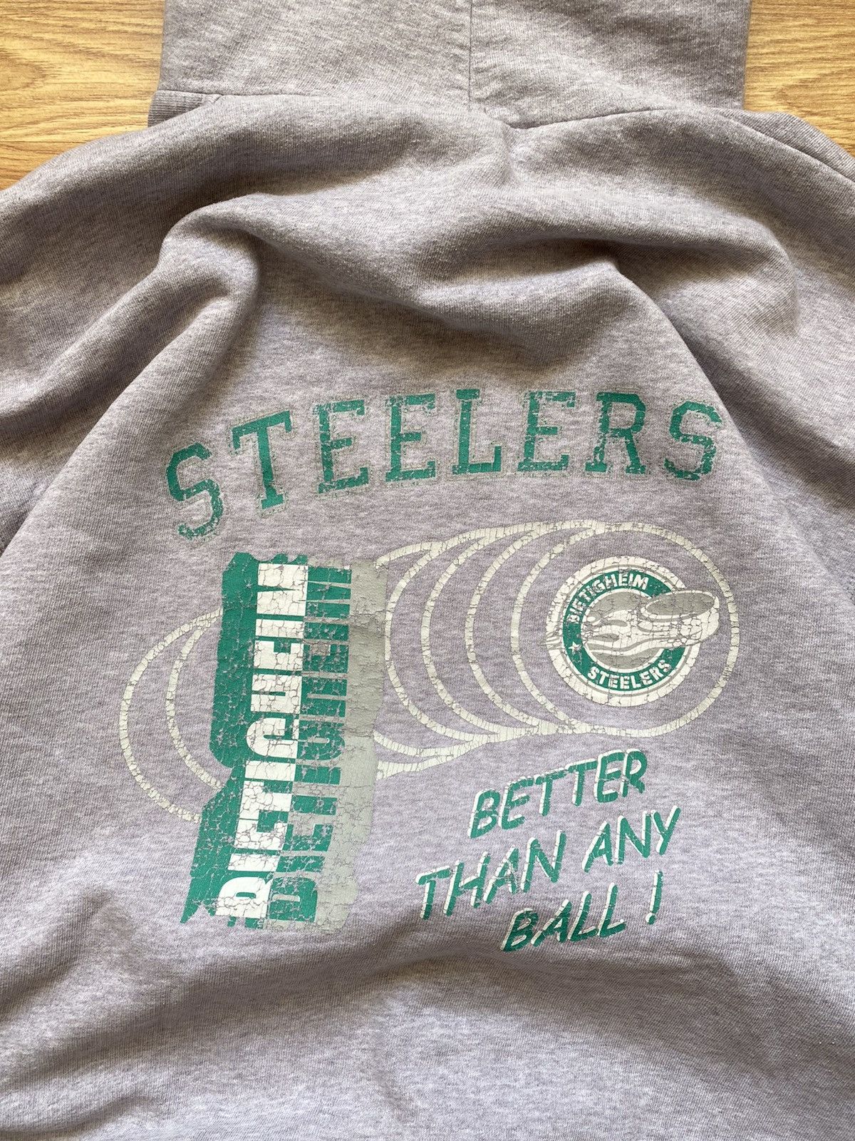 NFL Vintage 90s Steelers Bietigheim Zip Up Boxy Hoodie Size US XL / EU 56 / 4 - 3 Thumbnail