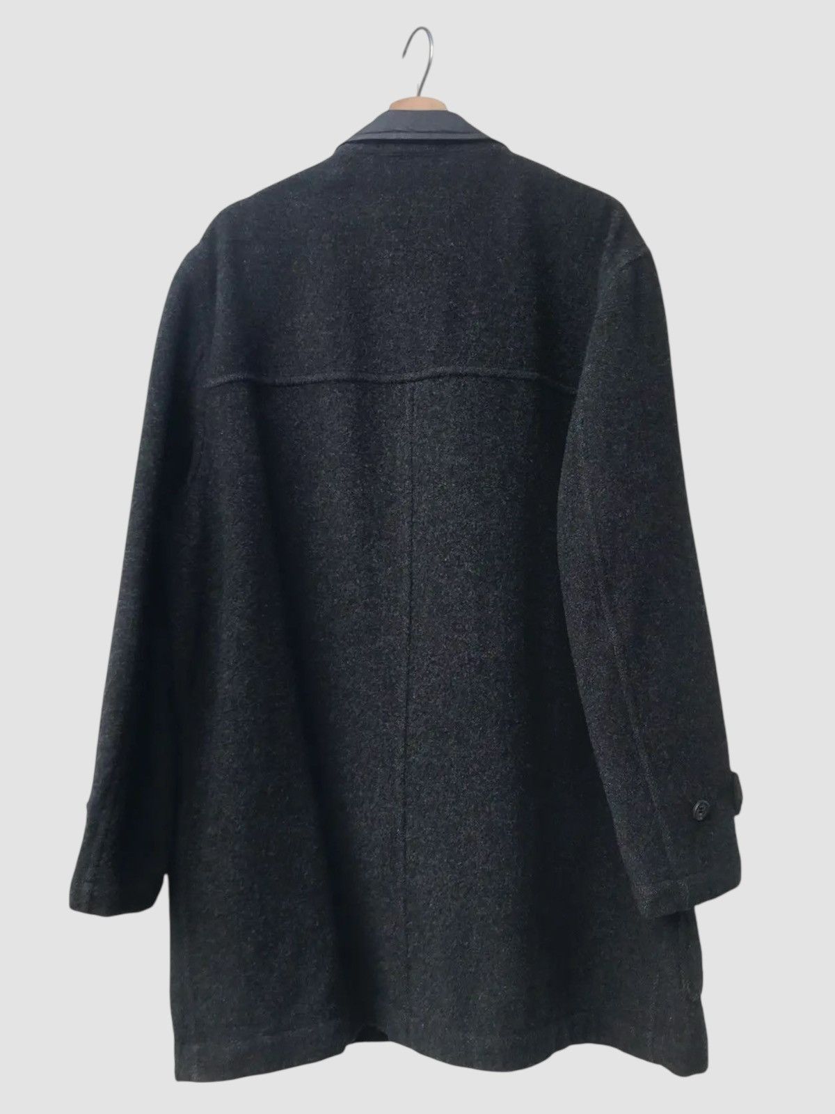 Comme des Garcons Homme Plus Archive AD1995 CdG Homme Plus Leather Collar Wool Coat Size US M / EU 48-50 / 2 - 5 Thumbnail