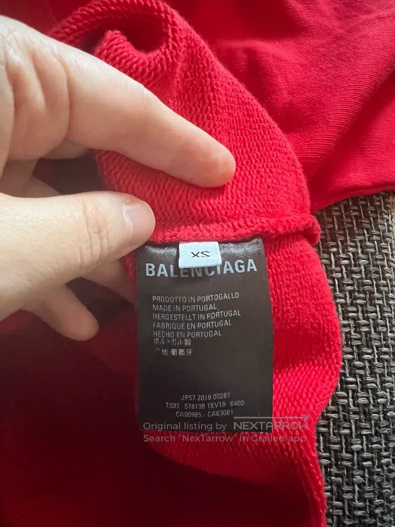 Balenciaga Balenciaga Red Logo Sweatshirt Size US XS / EU 42 / 0 - 3 Thumbnail