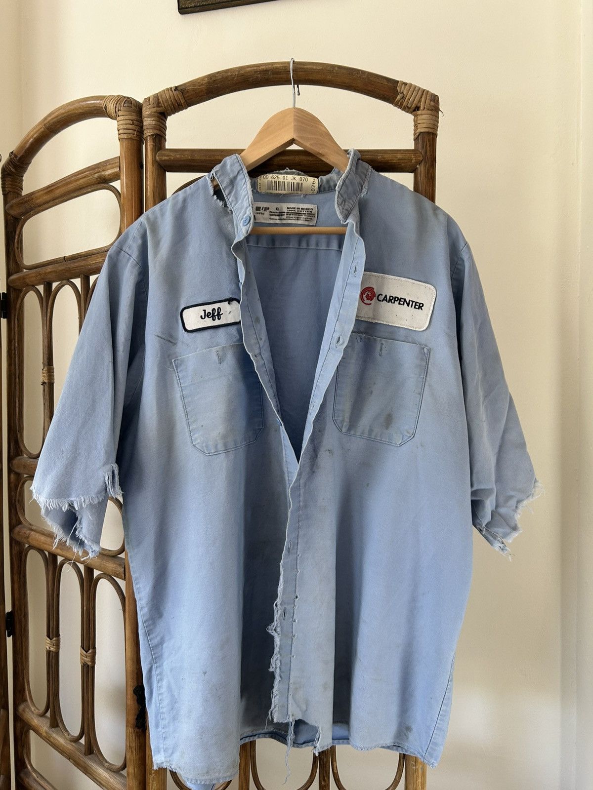 Vintage Vintage 90s Distressed Work Shirt Size US XL / EU 56 / 4 - 1 Thumbnail