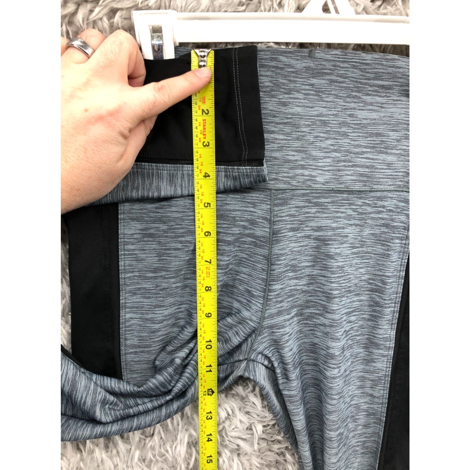 Pinko PINK Leggings Womens M Gray Logo Athletic Yoga Polyester Skinny Inseam 28in Size 32" / US 10 / IT 46 - 5 Thumbnail