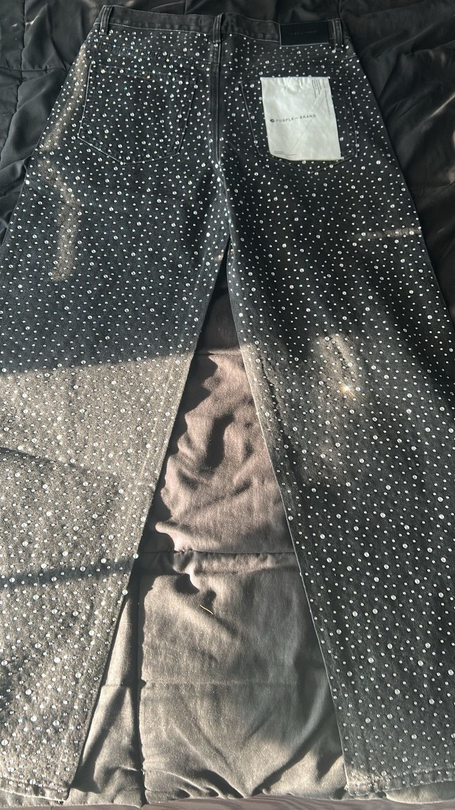 Purple Brand Black Purple Brand Rhinestone Jeans Size US 31 - 2 Thumbnail
