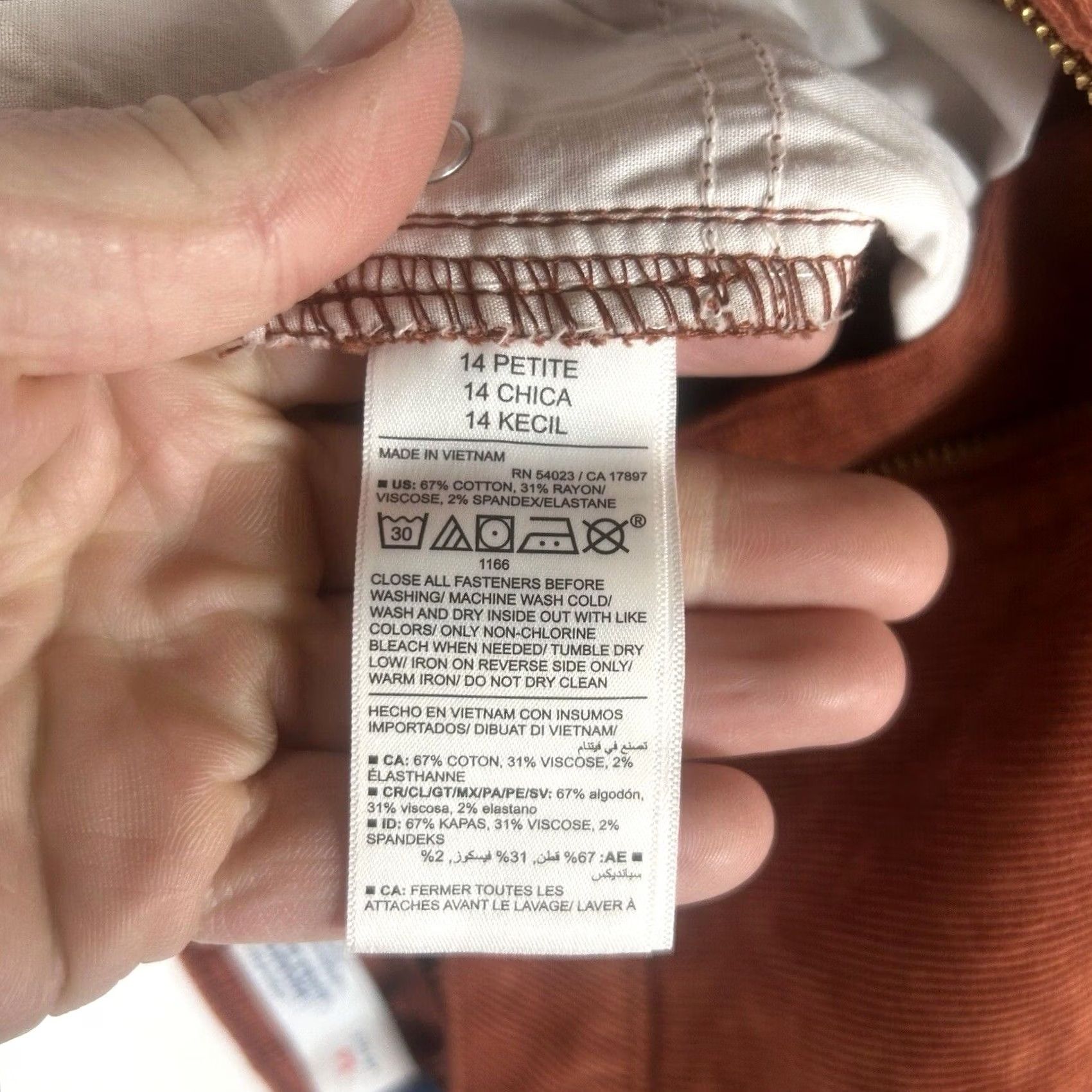 Old Navy Old Navy High Rise Rockstar Corduroy Pants 14P Petite Women Skinny Inseam 27 Orange Dress Pants Pockets Size 36" / US 14 / IT 50 - 6 Thumbnail