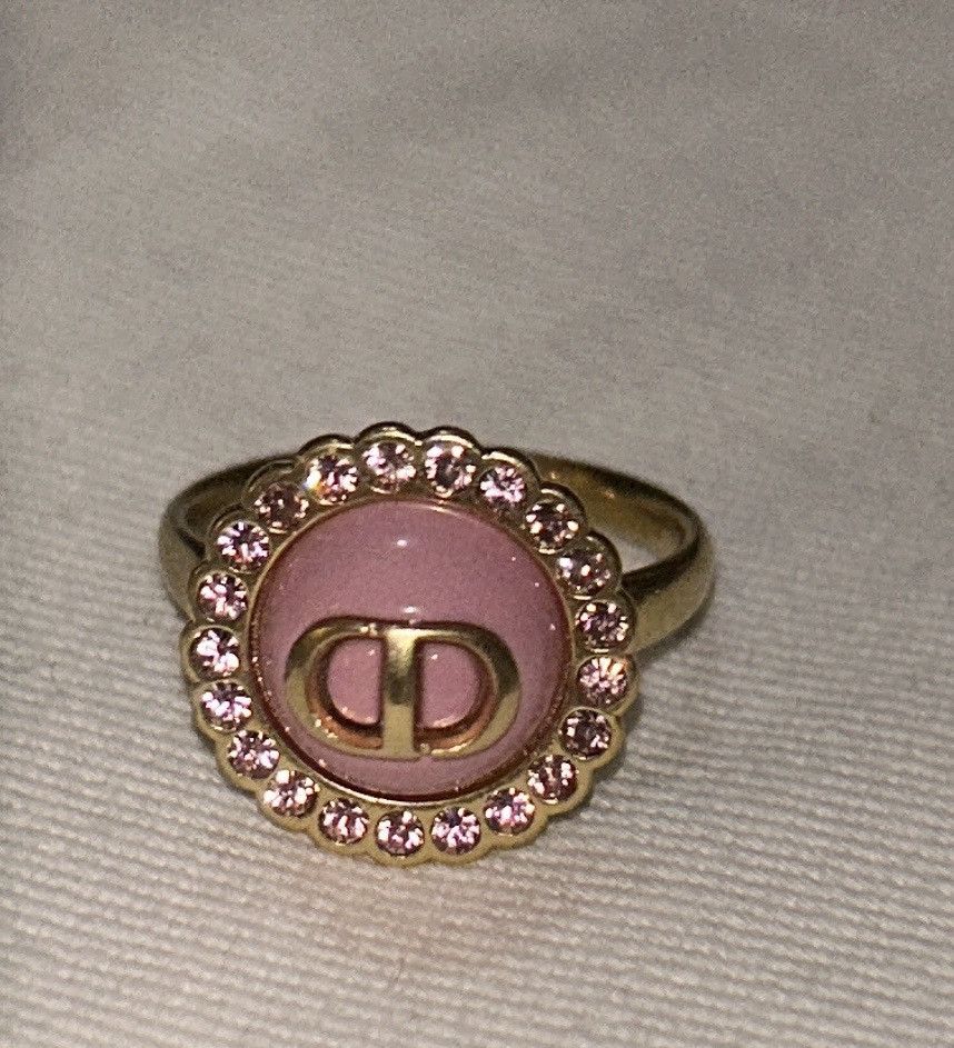Dior Christian Dior Petit CD Baroque Ring Gold-Finish Metal Size ONE SIZE - 4 Thumbnail