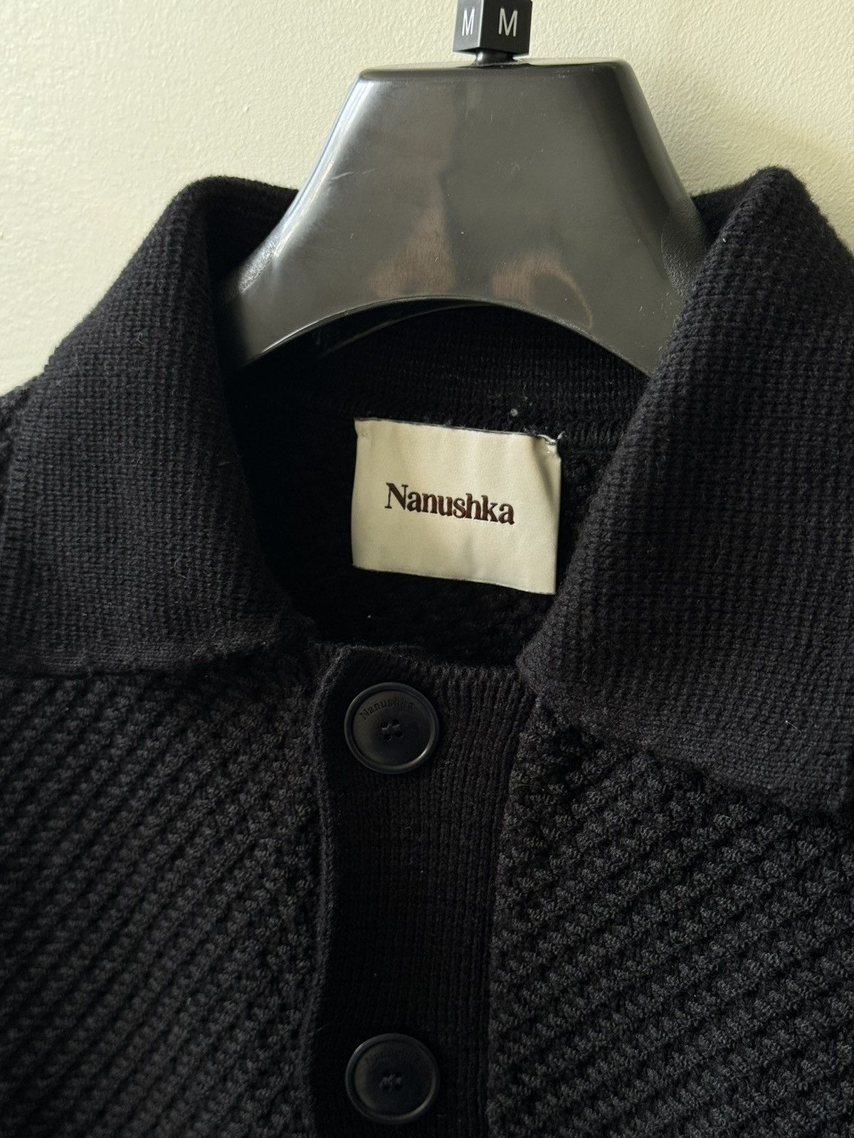 Nanushka Nanushka Crochet Black Cotton Polo Size US M / EU 48-50 / 2 - 4 Thumbnail