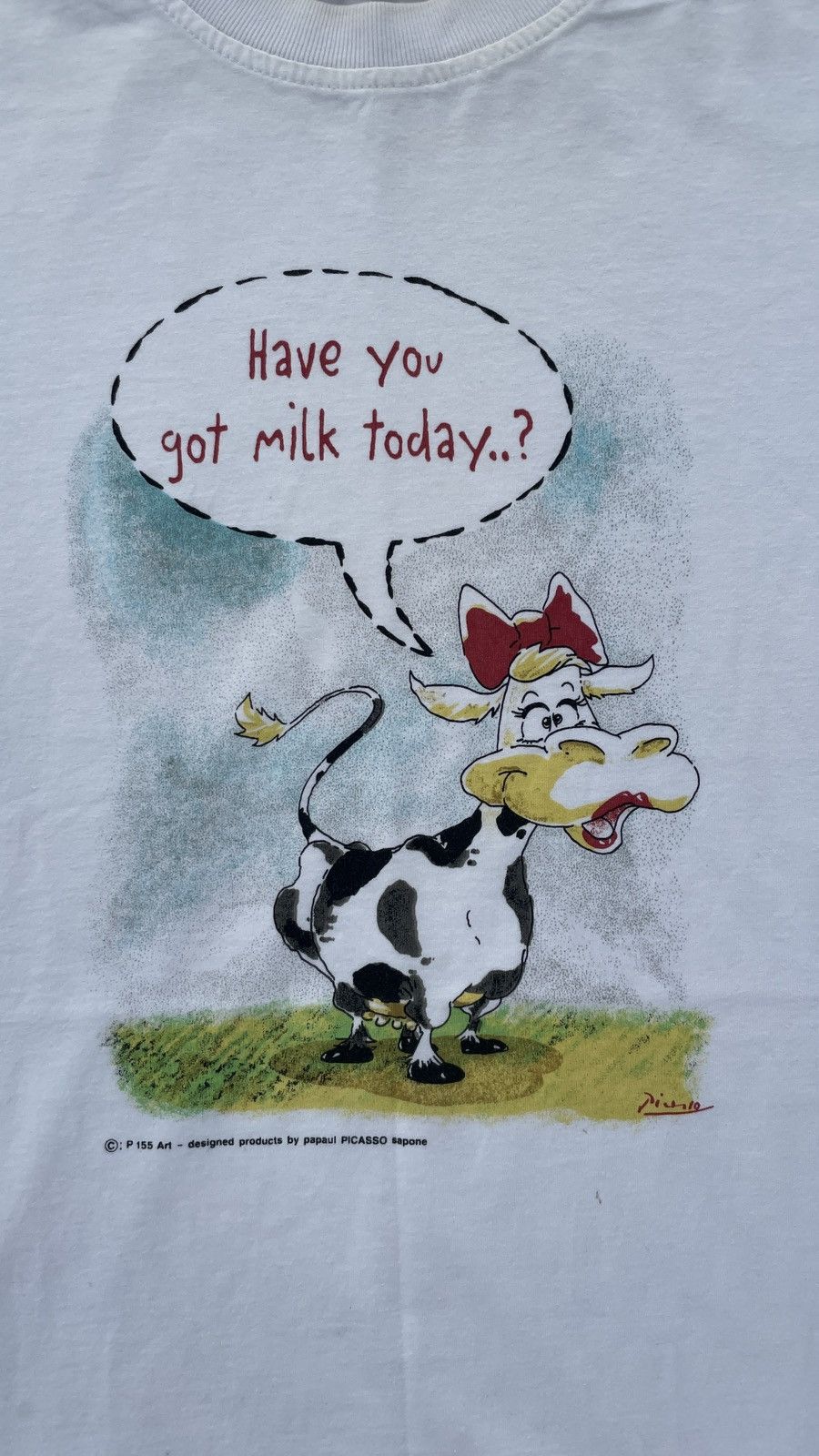 Paloma Picasso Vintage Picasso Art Tee Have You Got Milk Today Size US L / EU 52-54 / 3 - 6 Thumbnail