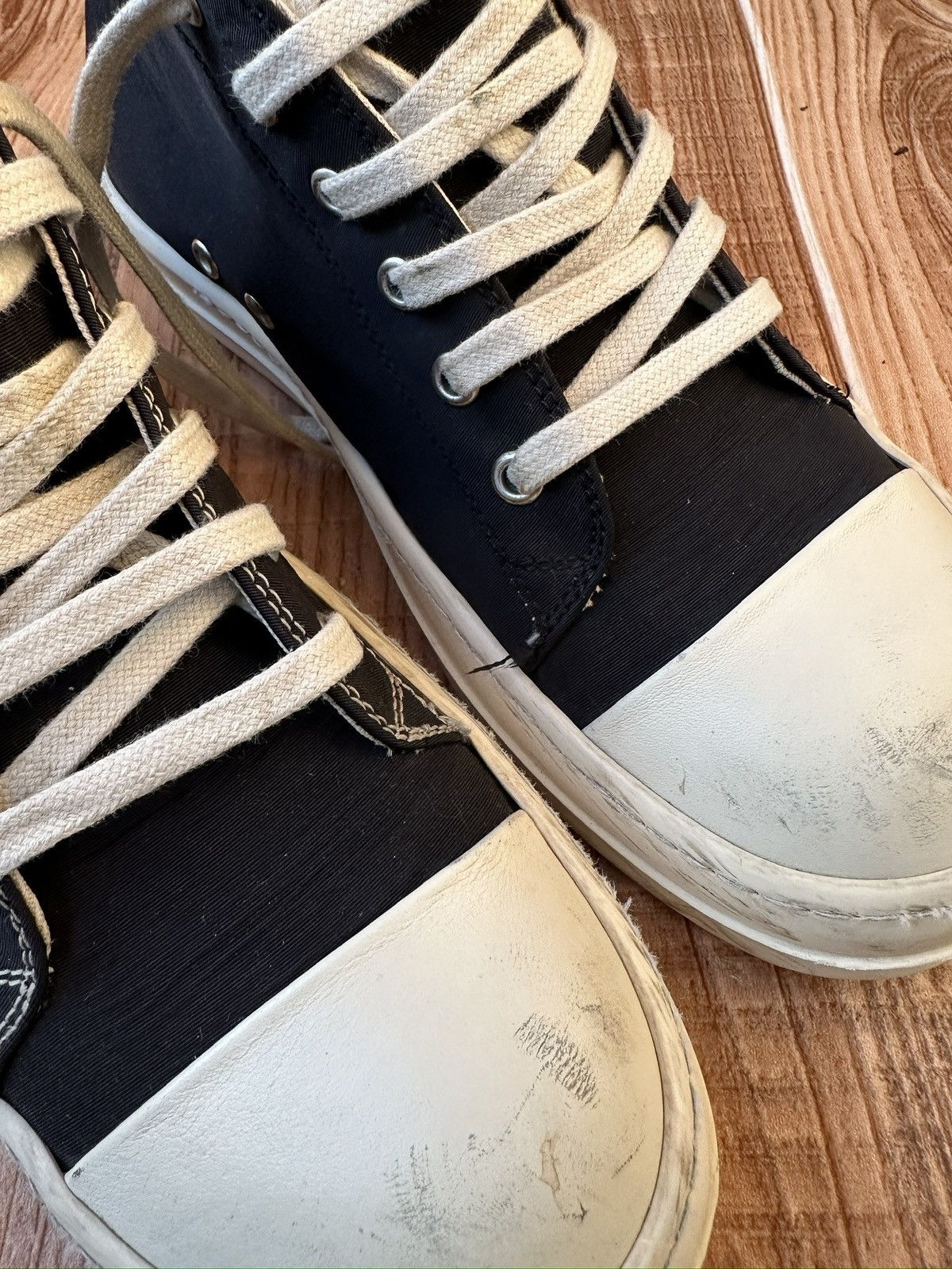 Rick Owens Rick Owens DRKSHDW Nylon Ramones Two Tone Stitch Lowtops Size US 8.5 / EU 41-42 - 4 Thumbnail