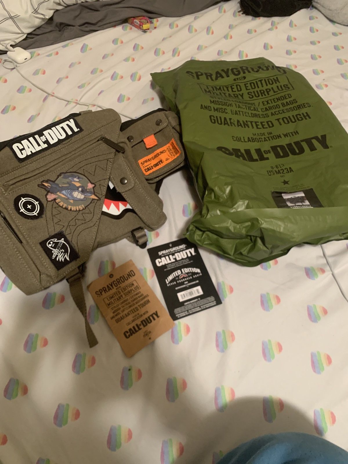 image of Sprayground X Call Of Duty Crossbody in Navy, Men's