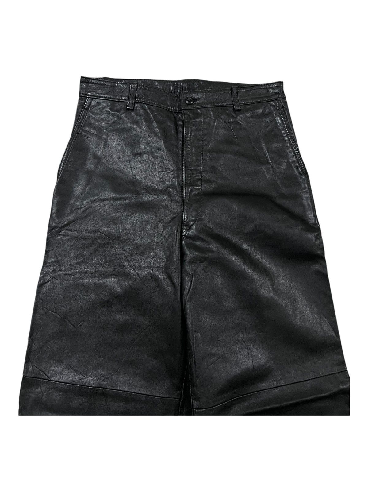 Comme des Garcons Homme 1980s Comme des Garçons Homme Cowhide Leather Runway Pants Size US 28 / EU 44 - 5 Thumbnail