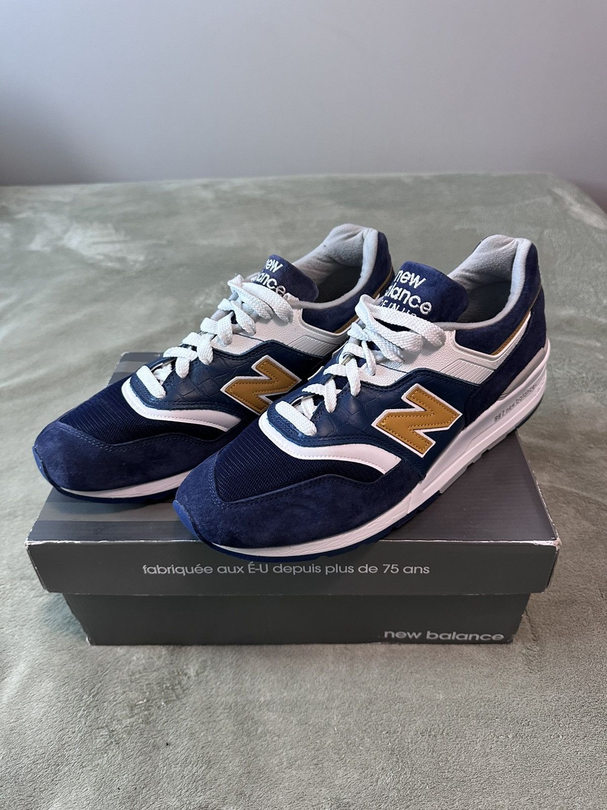 New Balance New Balance 997 Made in USA “Navy Mustard” Size US 12 / EU 45 - 1 Thumbnail