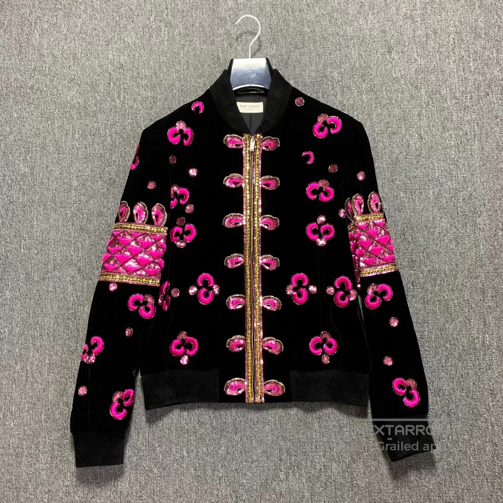 Saint Laurent Paris Saint Laurent 18FW Teddy Jacket Black Velvet. Size L / US 10 / IT 46 - 1 Thumbnail