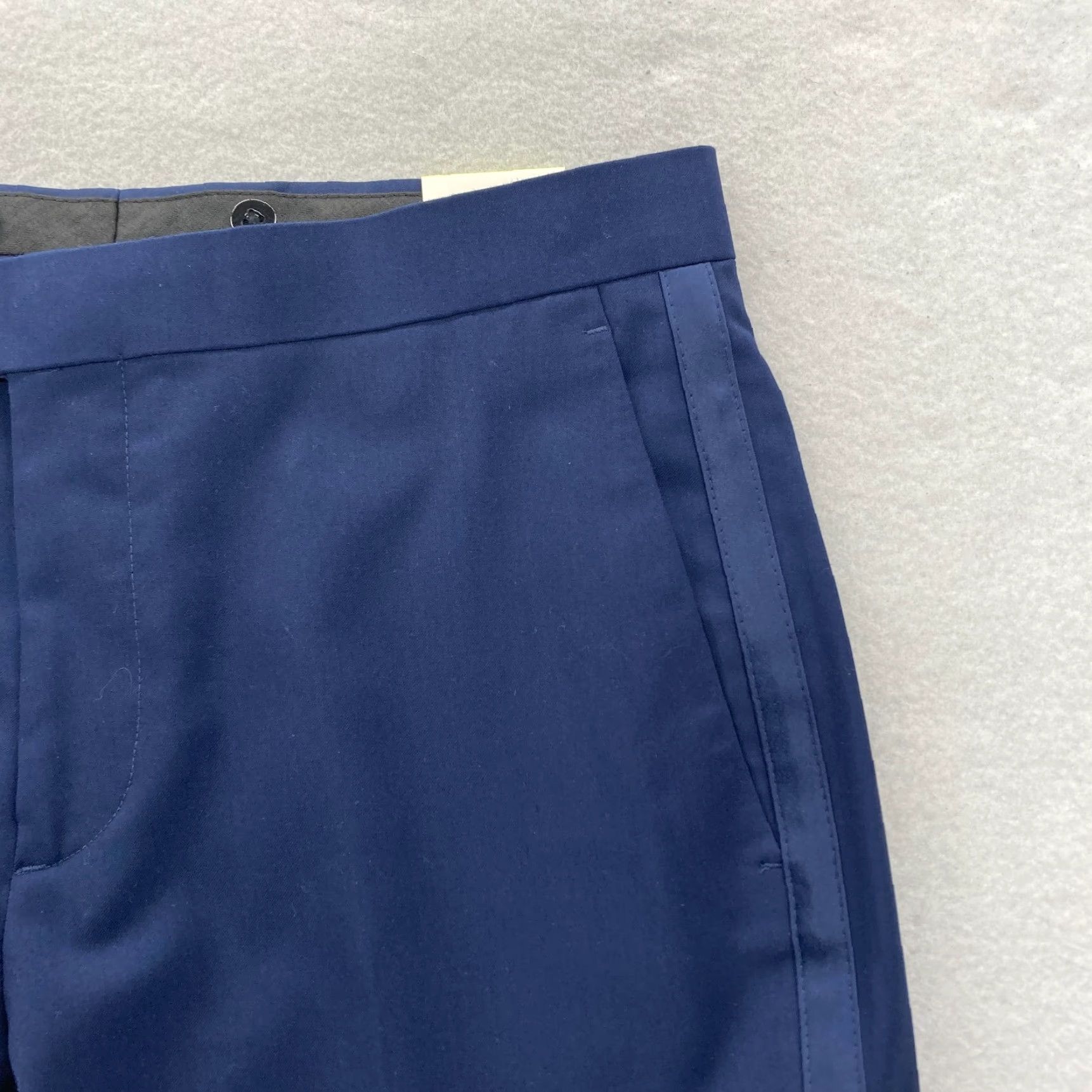 Apt. 9 Apt. 9 Premier Flex Dress Pants Mens 31x32 Slim Blue Striped Career Dress Pants Men Slim Fit Blue Striped Size US 31 - 3 Thumbnail