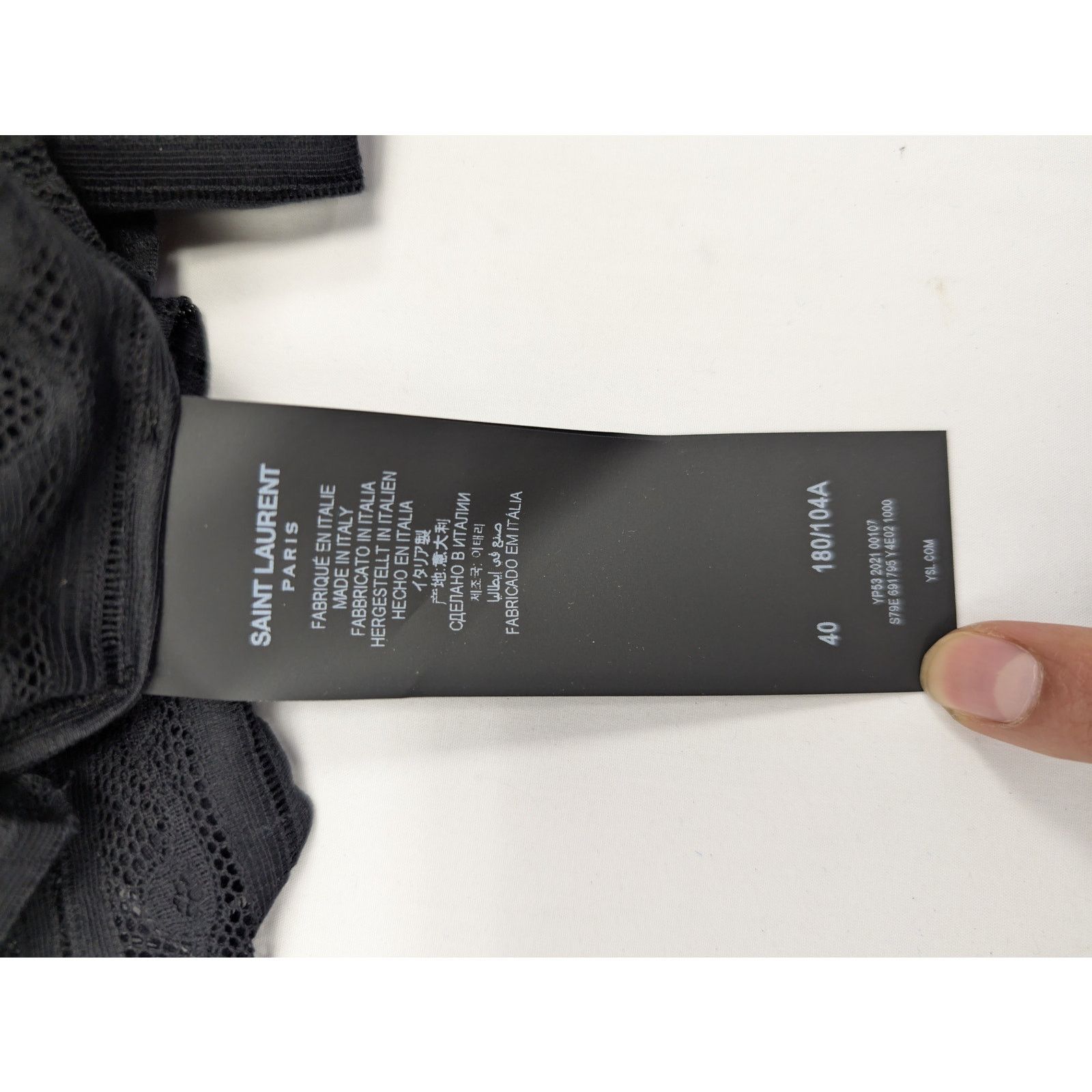 Saint Laurent Paris o1rshd1 Chemise Blouse Femme Dentelle Galon Shirt in Black Size US M / EU 48-50 / 2 - 18 Thumbnail