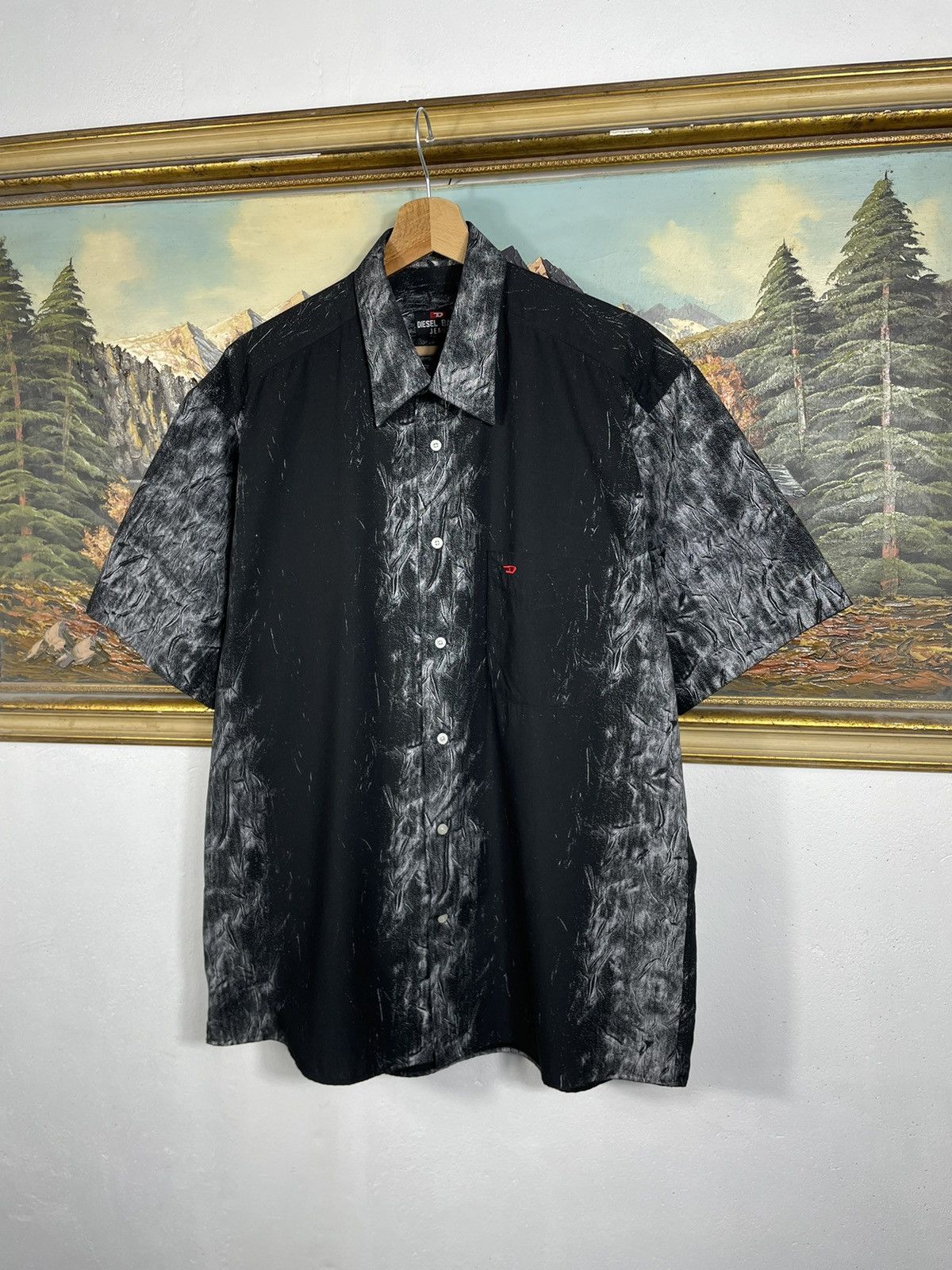 Diesel × Vintage Diesel Vintsge Y2k Black Shirt Avant Garde Opium Affliction Size US L / EU 52-54 / 3 - 3 Thumbnail