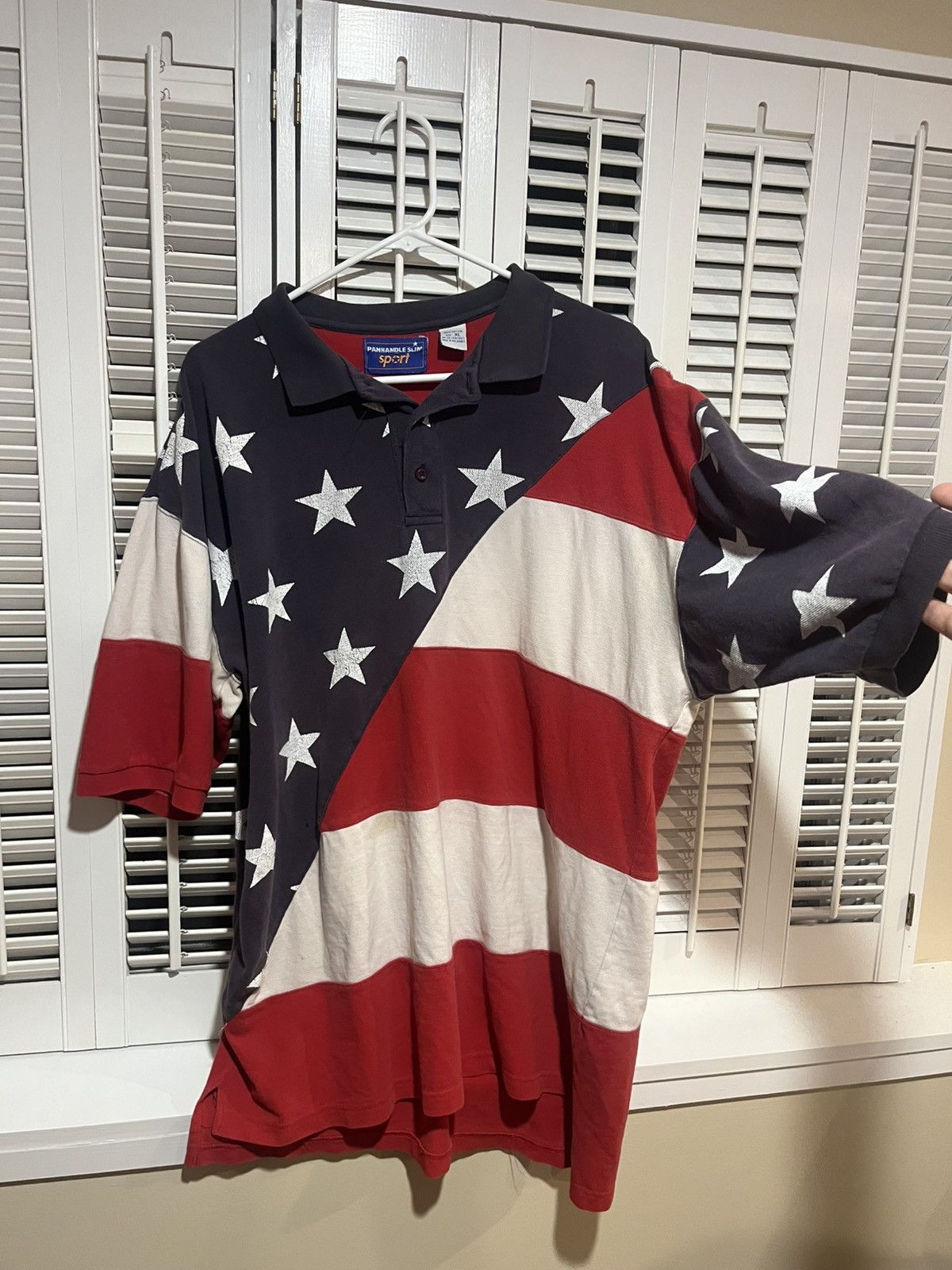 Vintage Y2K Faded American Flag Patriotic Polo Shirt / XL Size US XL / EU 56 / 4 - 5 Thumbnail
