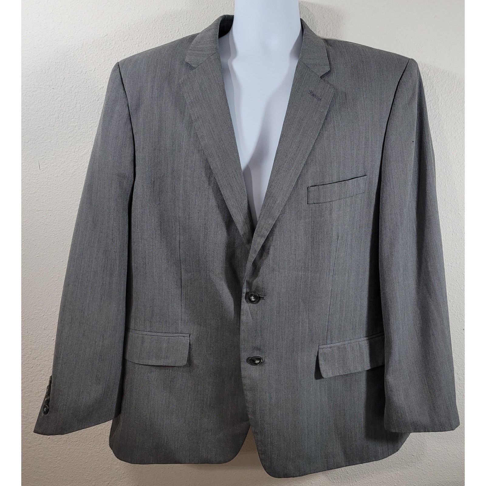 Haggar Haggar Gray 2 Button Closure Lined Blazer 46R Lightweight Size 46R - 1 Thumbnail