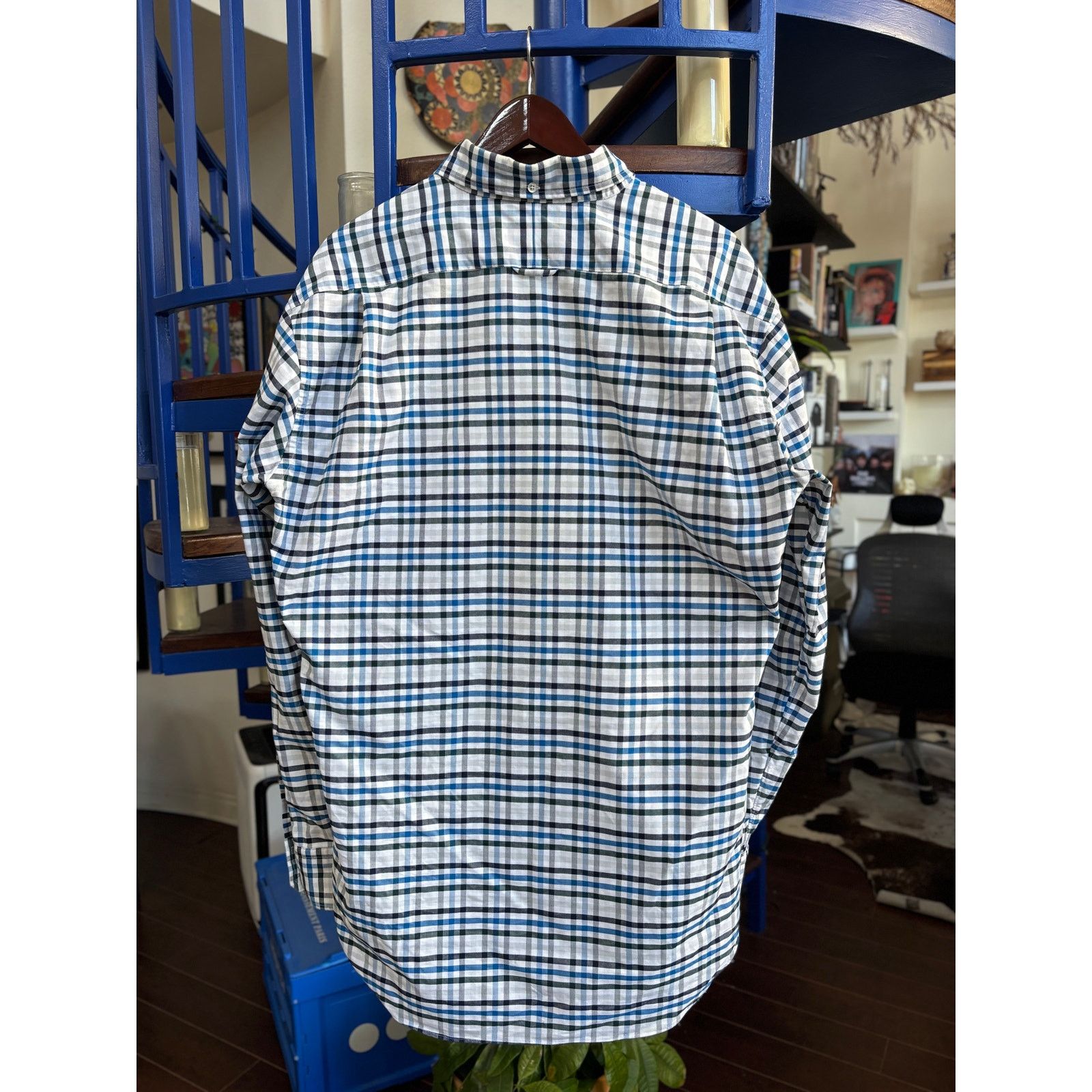 Thom Browne Thom Browne Blue Plaid Button-Up Shirt Size 5 XXL Size US XXL / EU 58 / 5 - 3 Thumbnail