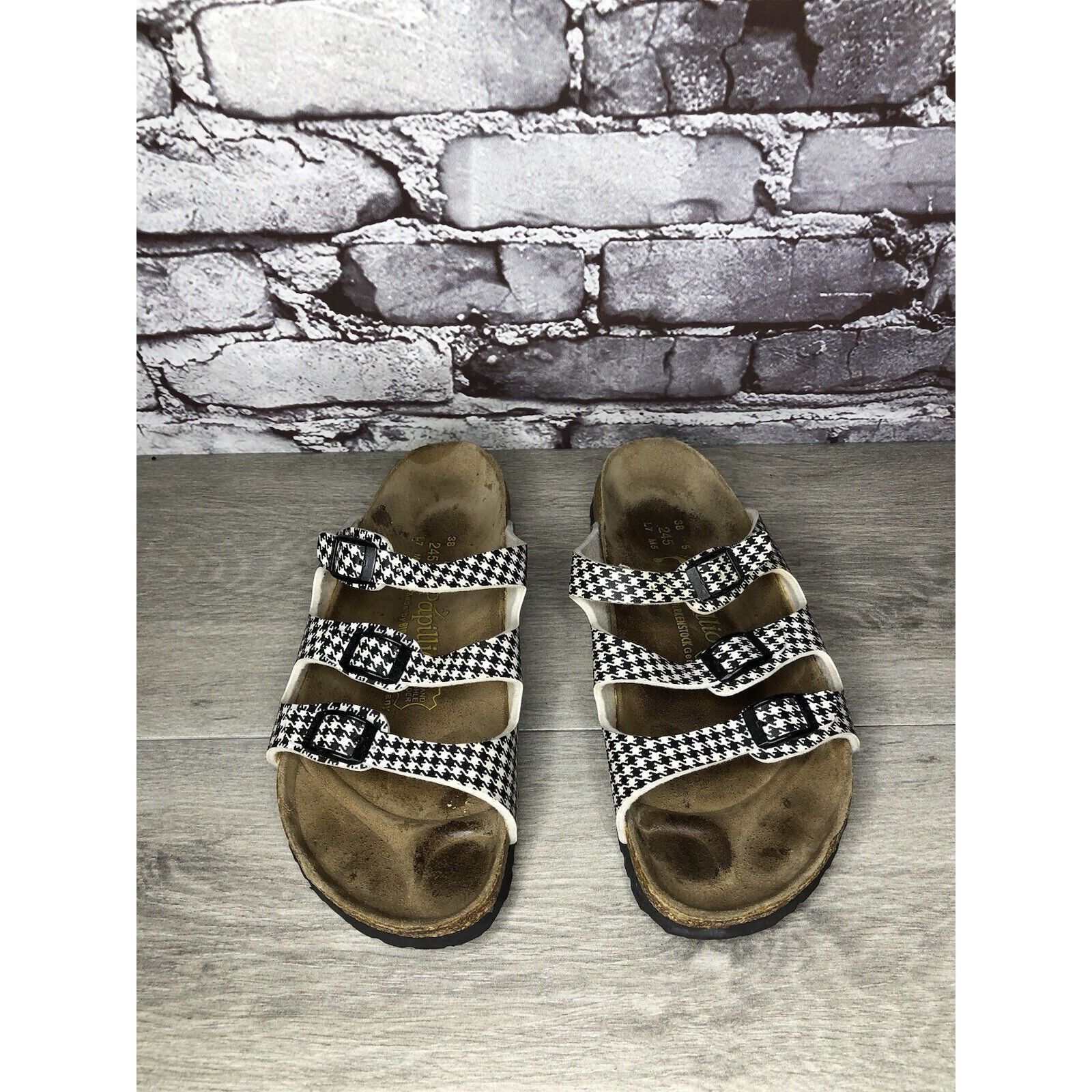 Birkenstock BIRKENSTOCK PAPILLIO Black White Leather Footbed Sandals Wom Size US 7.5 / IT 37.5 - 21 Thumbnail
