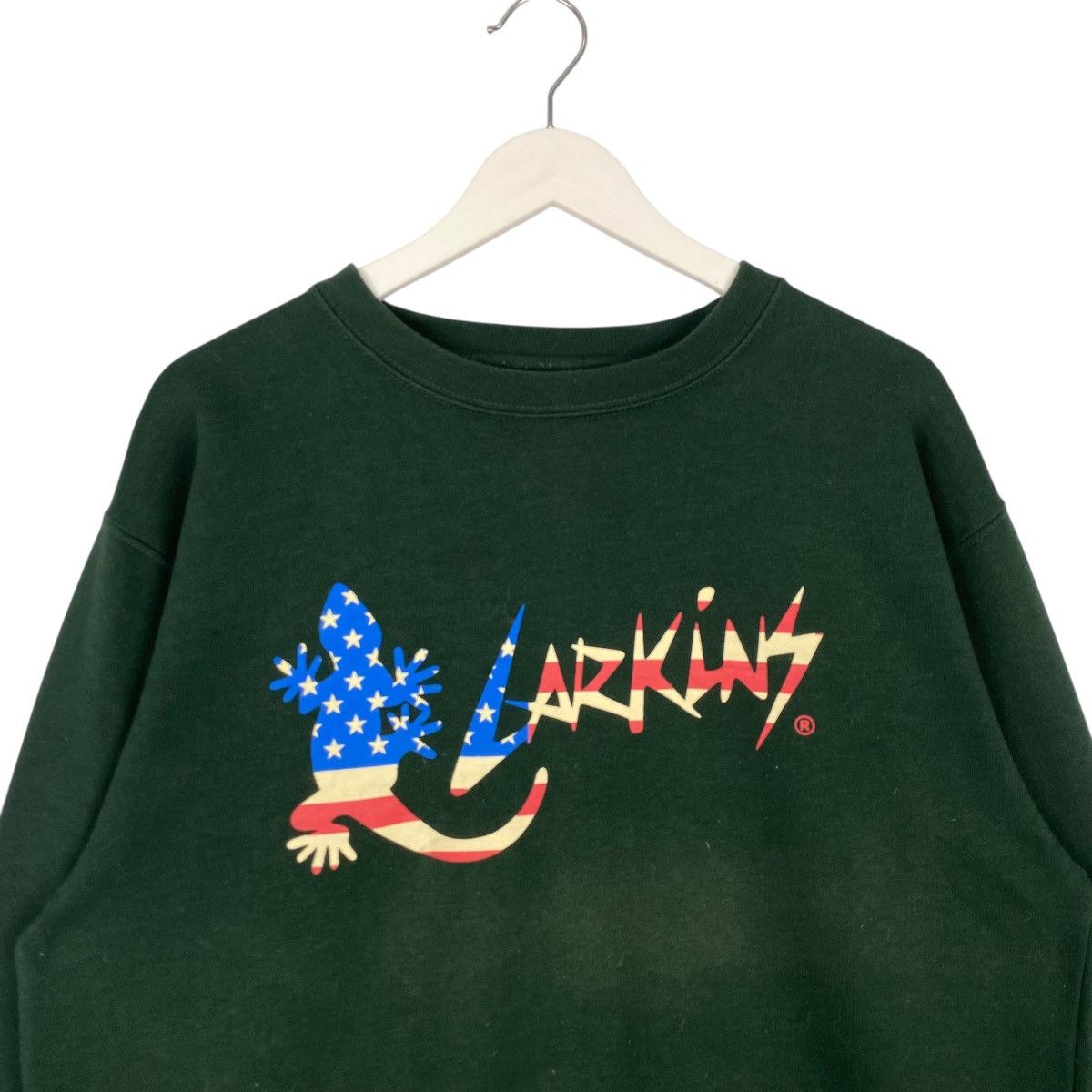 Designer × Vintage Vintage Larkinz Lizard Crewneck Sweatshirt Green Size US L / EU 52-54 / 3 - 4 Thumbnail