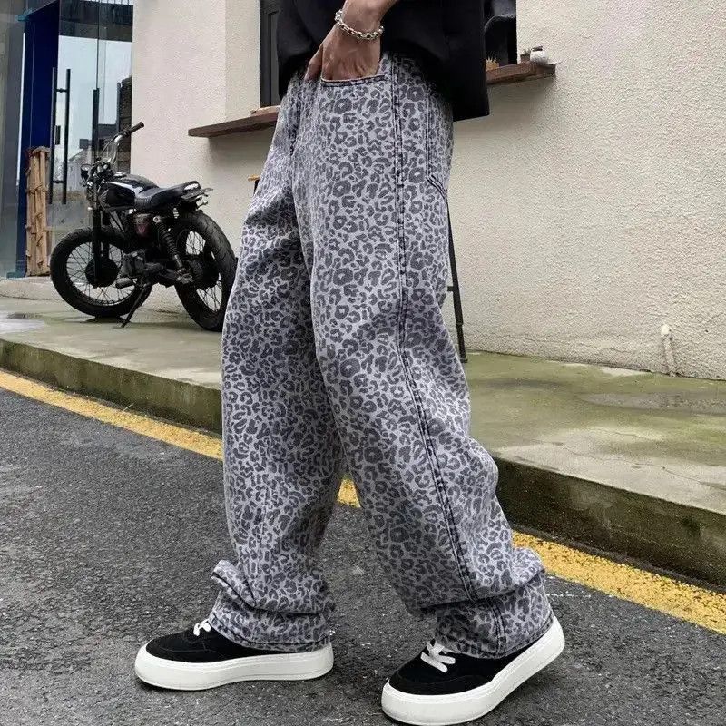 Japanese Brand Streetwear Leopard Print Loose Casual Jeans Pants Size US 30 / EU 46 - 2 Thumbnail