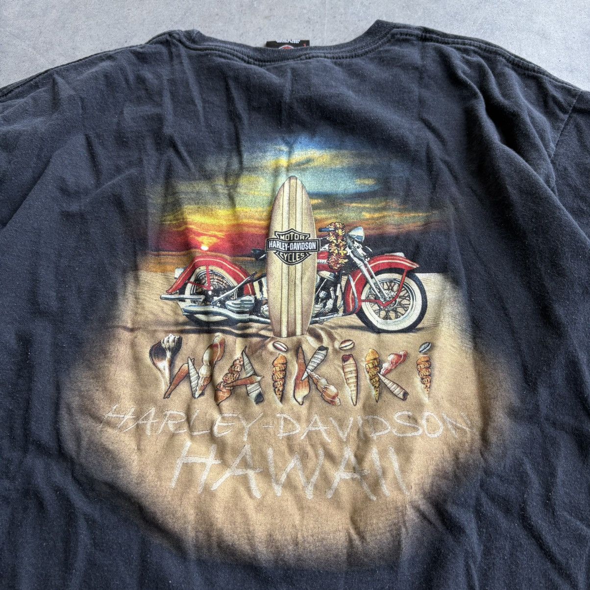 Harley Davidson × Vintage Vintage Harley Davidson Black Beach Shirt XL Motorcycle Tee Size US XL / EU 56 / 4 - 6 Thumbnail