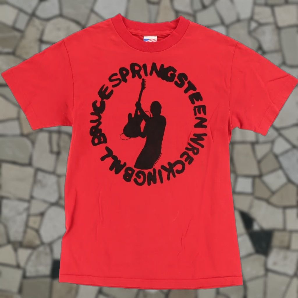 Vintage Murina Bruce Springsteen Wreckingball 2012 Solid T-Shirt Red Men's S Size US S / EU 44-46 / 1 - 1 Thumbnail
