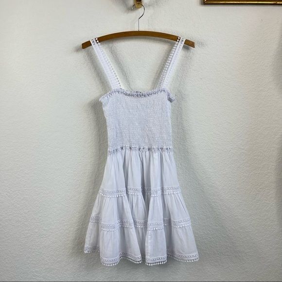 Charo Ruiz Charo Ruiz Ibiza 'Stelle' Smocked Tiered Swing Lace Dress Size M / US 6-8 / IT 42-44 - 3 Thumbnail