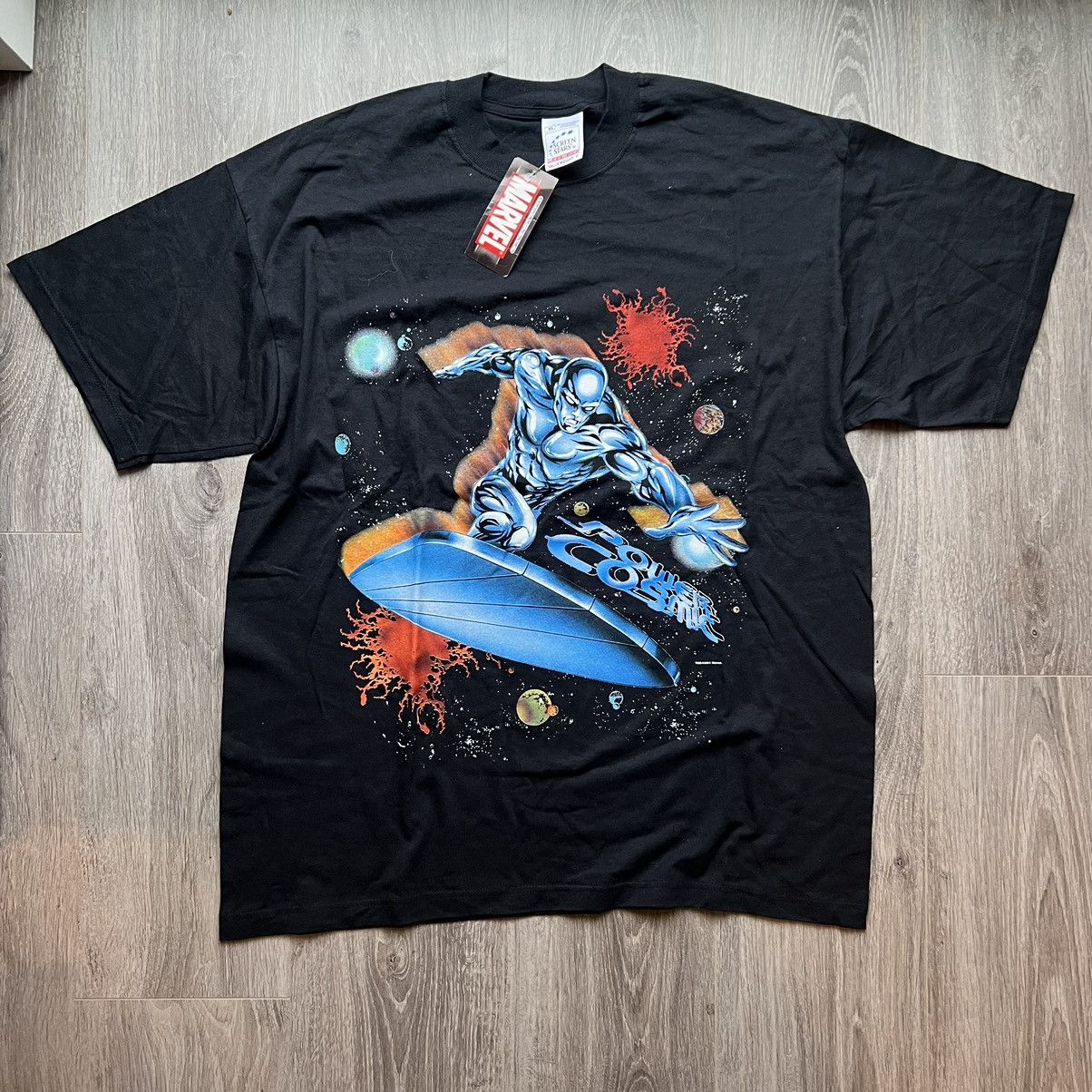 Image of Marvel Comics x Vintage Silver Surfer Marvel T Shirt Euro in Black, Men's (Size XL)