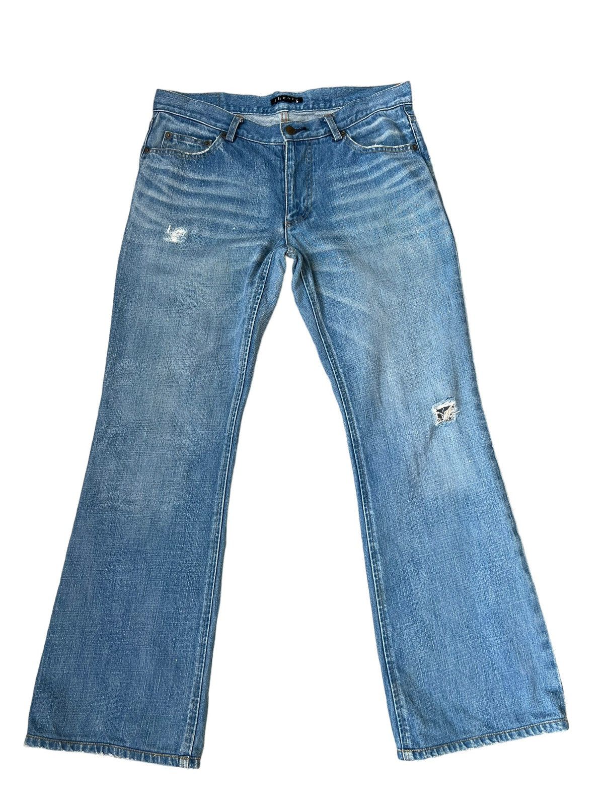 Theory Vintage Theory Distress Denim Boot Cut Jeans Size US 32 / EU 48 - 1 Thumbnail