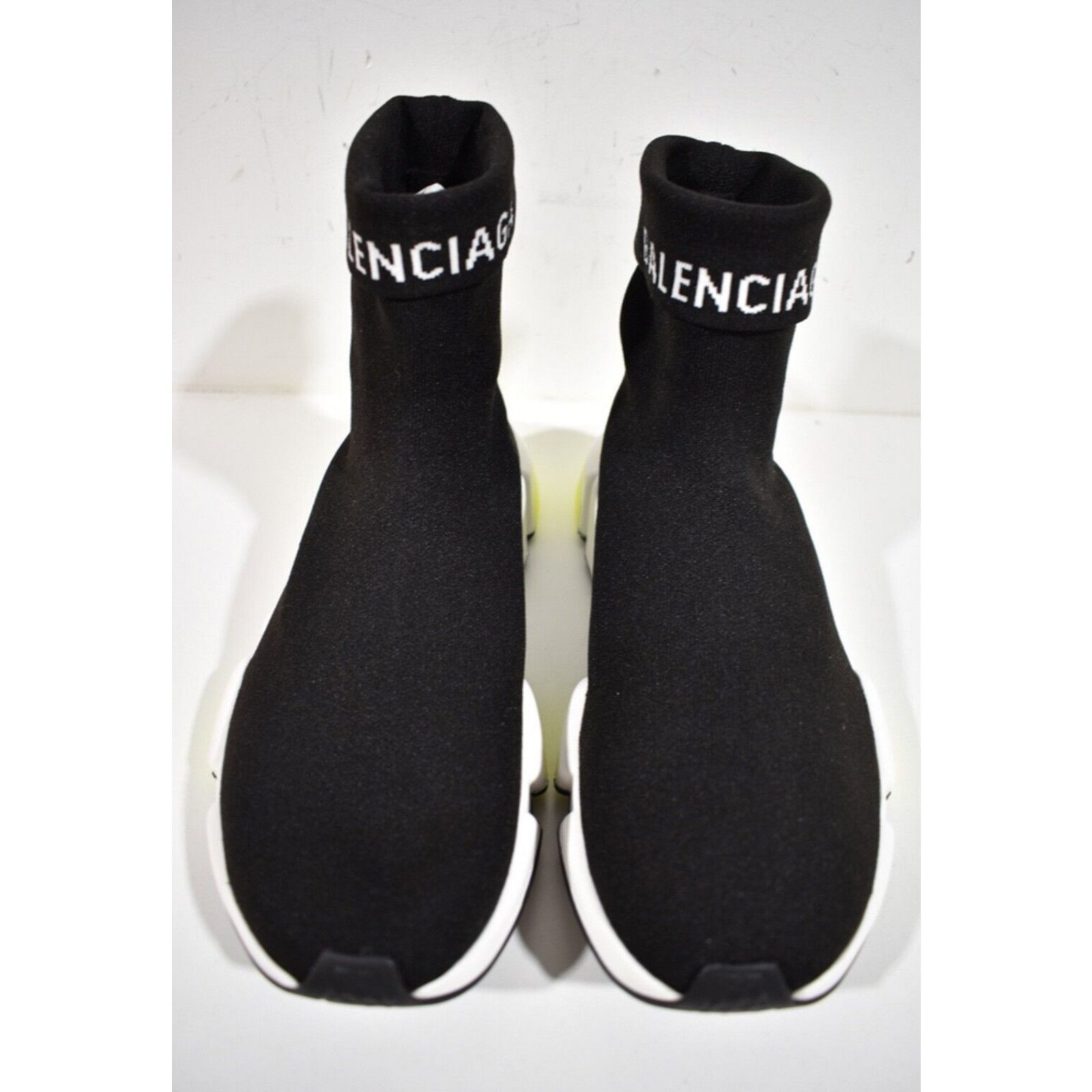 Balenciaga Balenciaga Mens Sock Speed Black White Yellow Logo Size US 10 / EU 43 - 5 Thumbnail