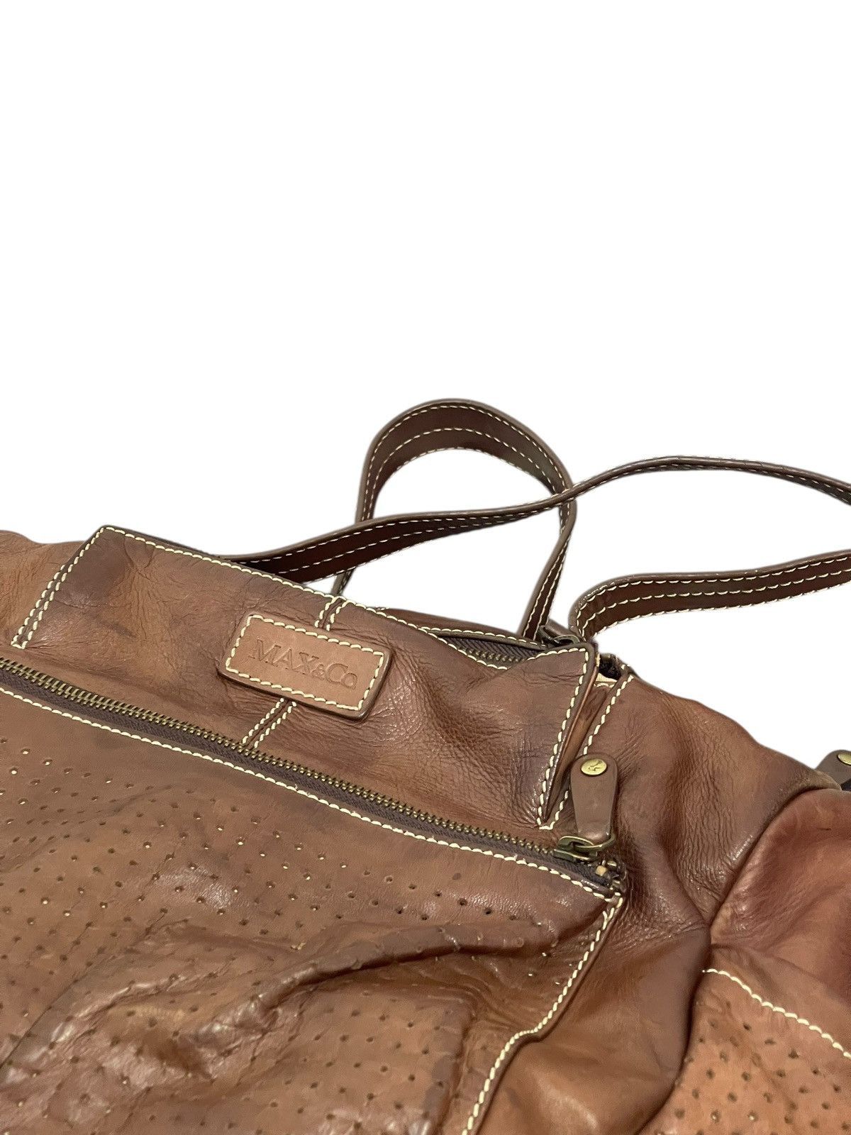 Genuine Leather Full Leather Max & Co Tote Hand Bag 2🟩2 Size ONE SIZE - 10 Thumbnail