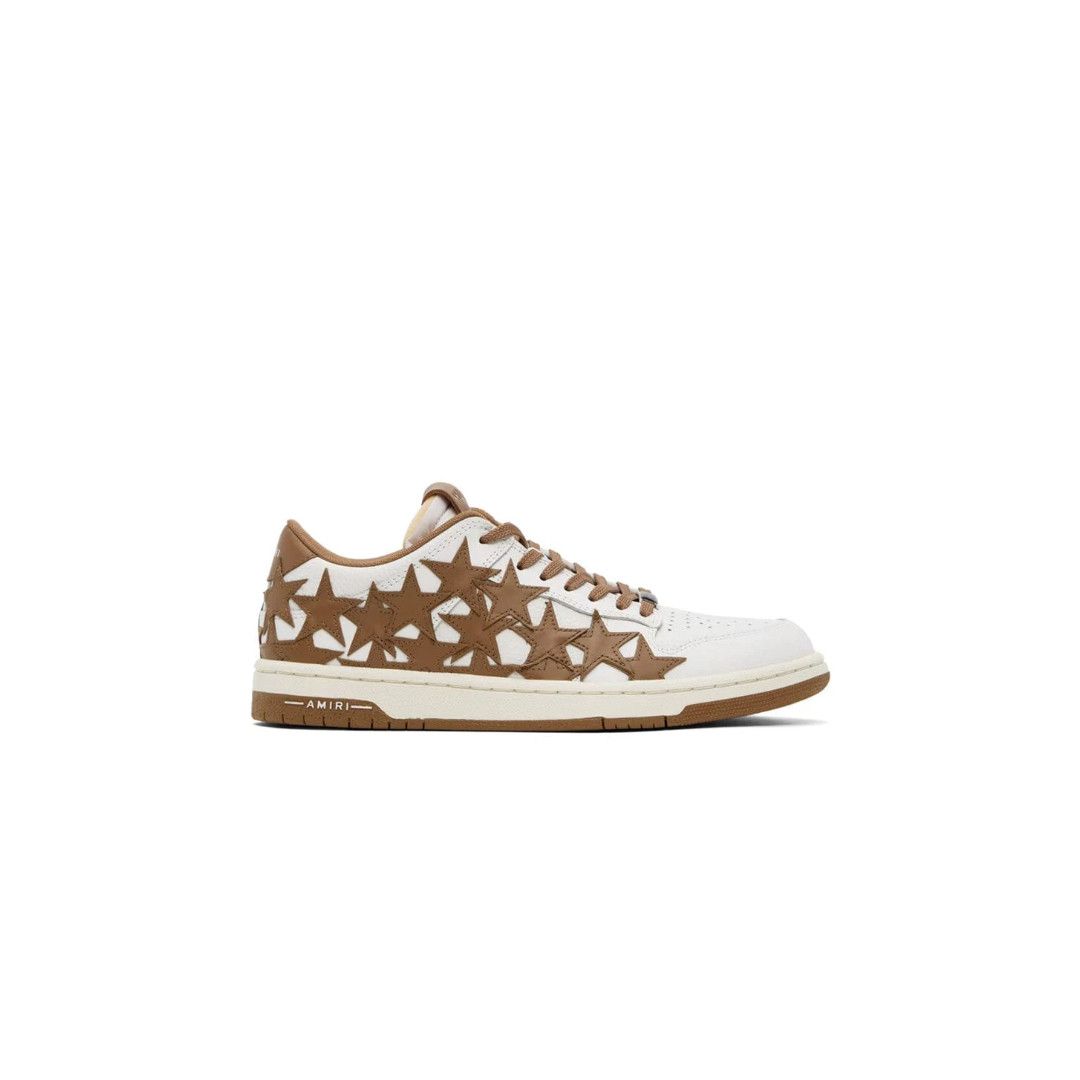 Amiri o1gr1nt0426 Stars Low-Top Sneakers in White/Brown Size US 14 / EU 47 - 1 Thumbnail