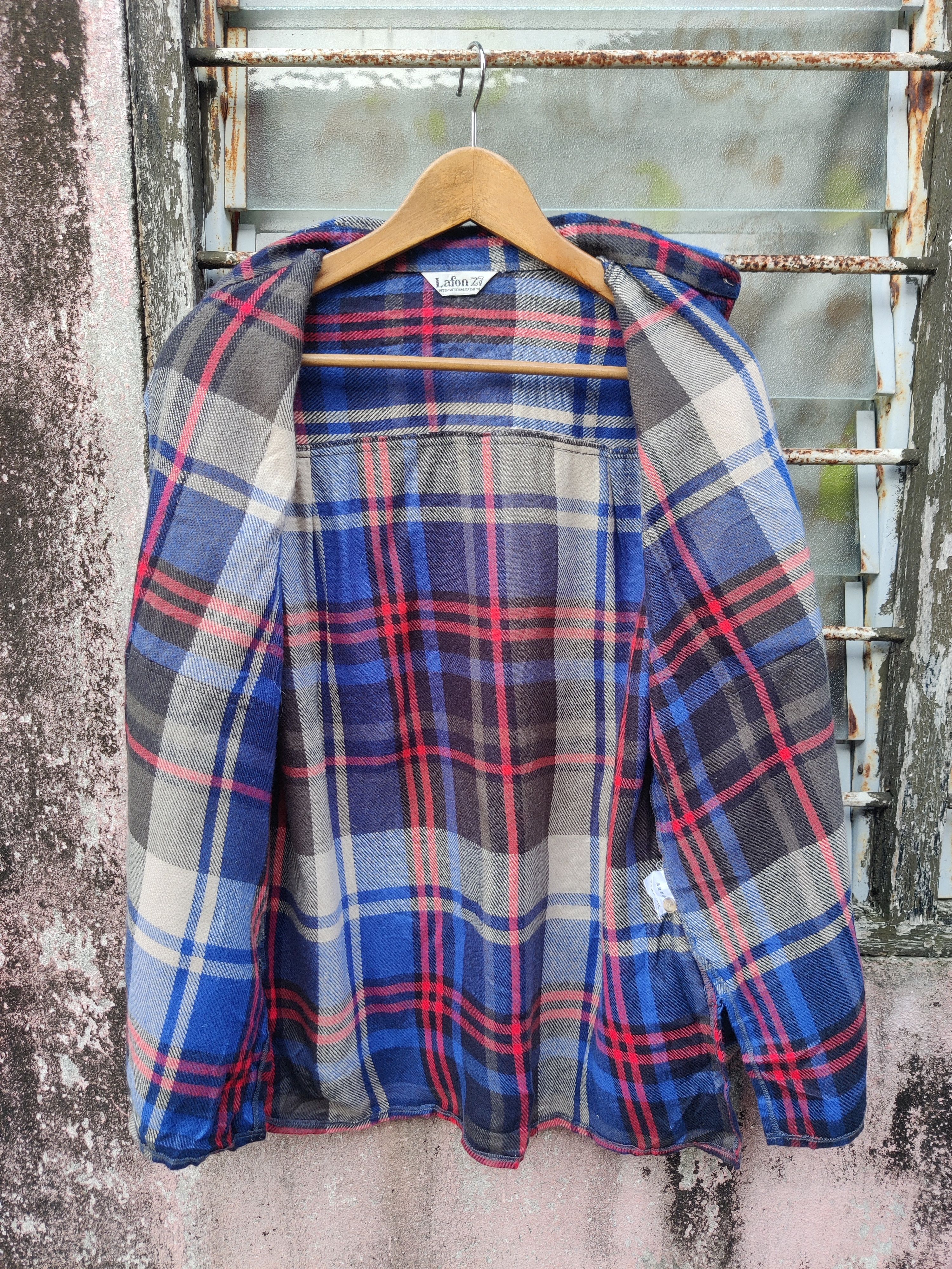 Vintage Vintage Lafon 27 Double Pocket Checkers Flannel Shirt Size US M / EU 48-50 / 2 - 7 Thumbnail