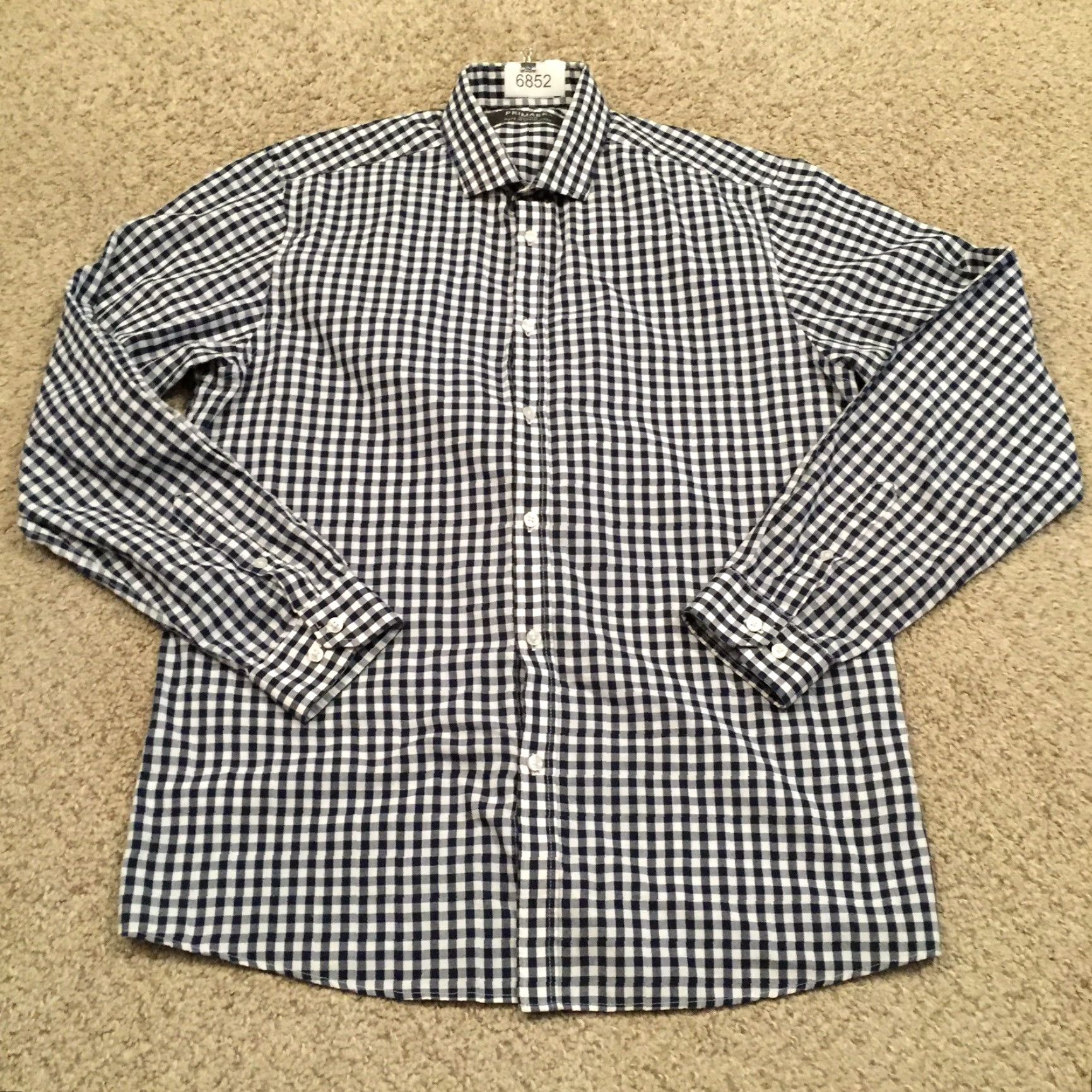 Primark Primark Shirt Mens Medium Blue Plaid Long Sleeve Button Up Size US M / EU 48-50 / 2 - 2 Thumbnail