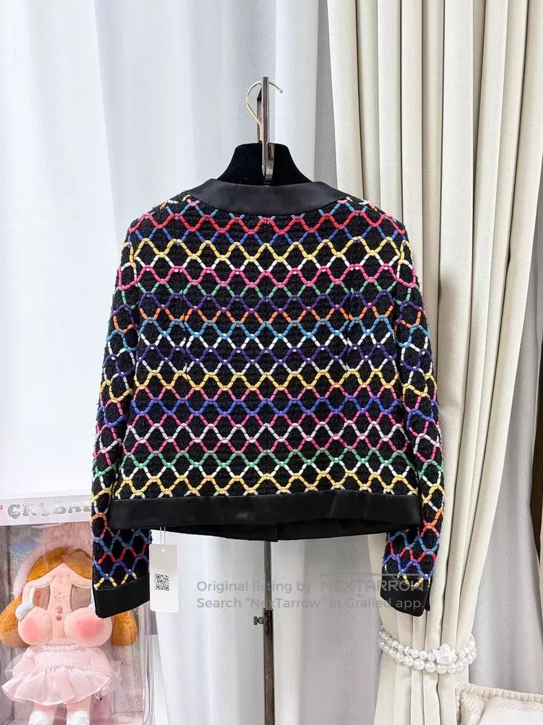 Chanel Chanel Colorful diamond plaid line embroidery woven long-s Size XXS / US 00 / IT 34 - 3 Thumbnail