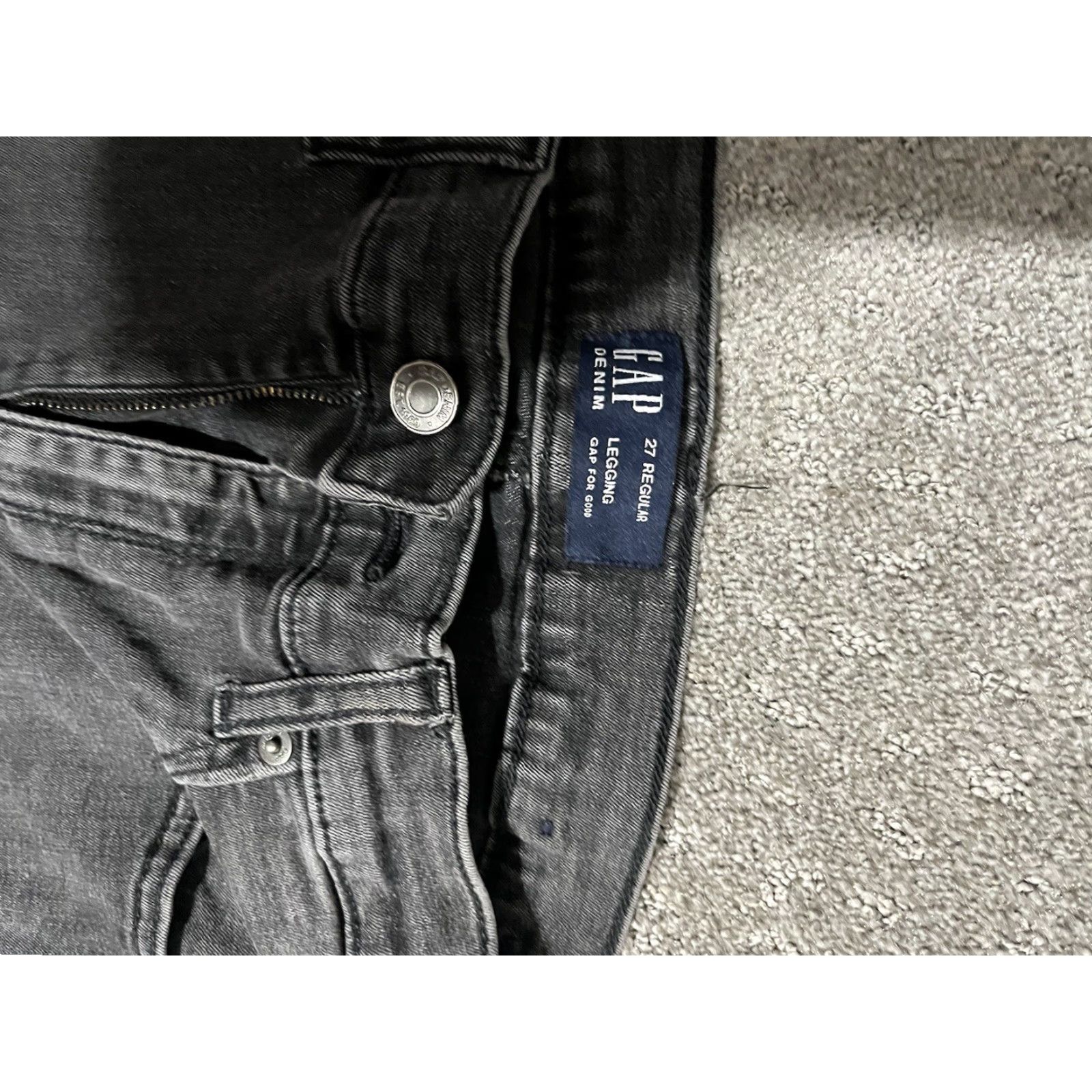 Gap Gap Jeans Legging Denim Womens Size 27 Black Stretch Skinny Jegging - 27 in Waist, Light Wash, Distressed, Gap 1969 Size 27" / US 4 / IT 40 - 5 Thumbnail