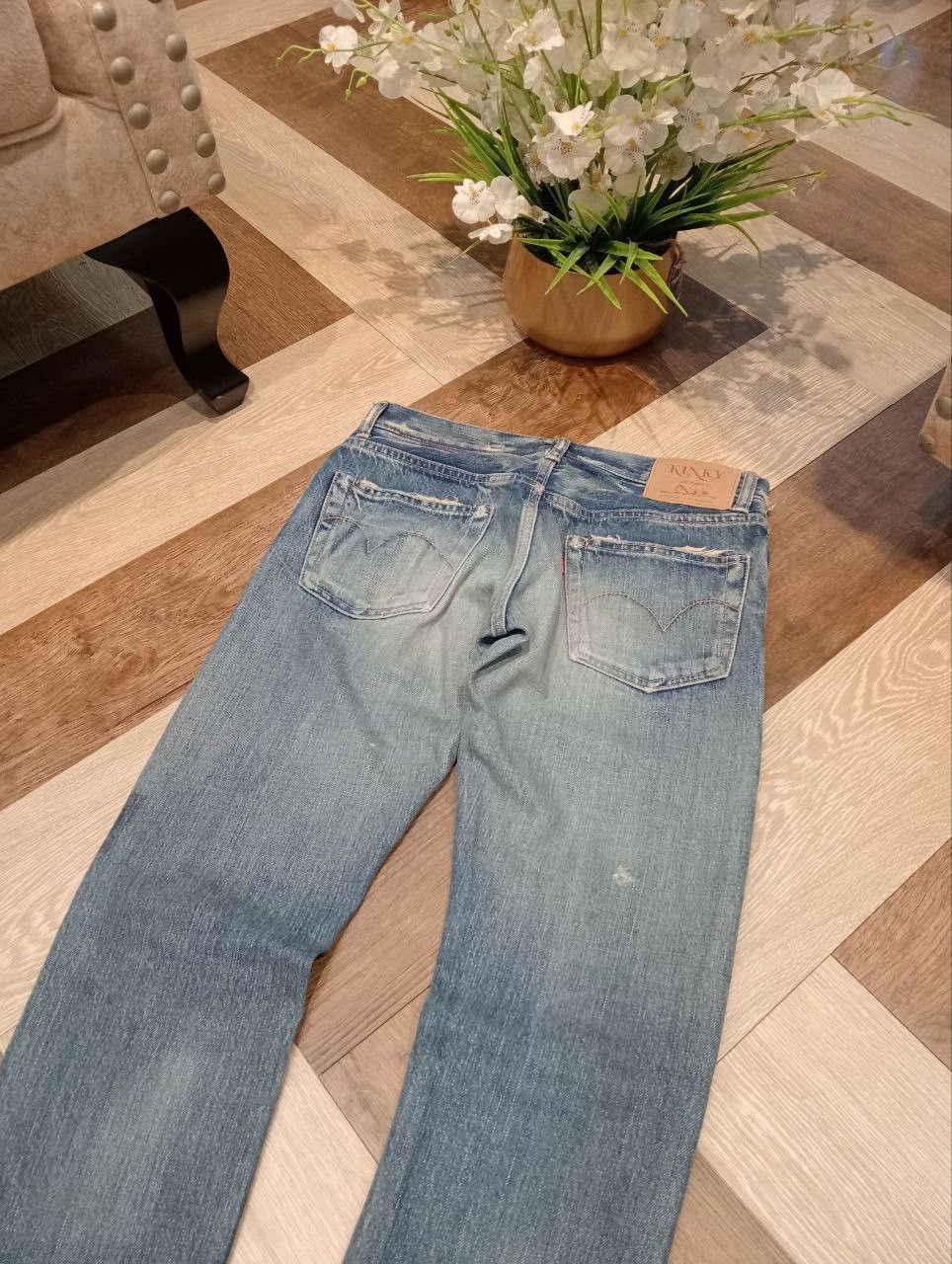 Hysteric Glamour HYSTERIC GLAMOUR KINKY BLUE DISTRESSED SELVEDGE DENIM JEANS Size US 30 / EU 46 - 15 Thumbnail
