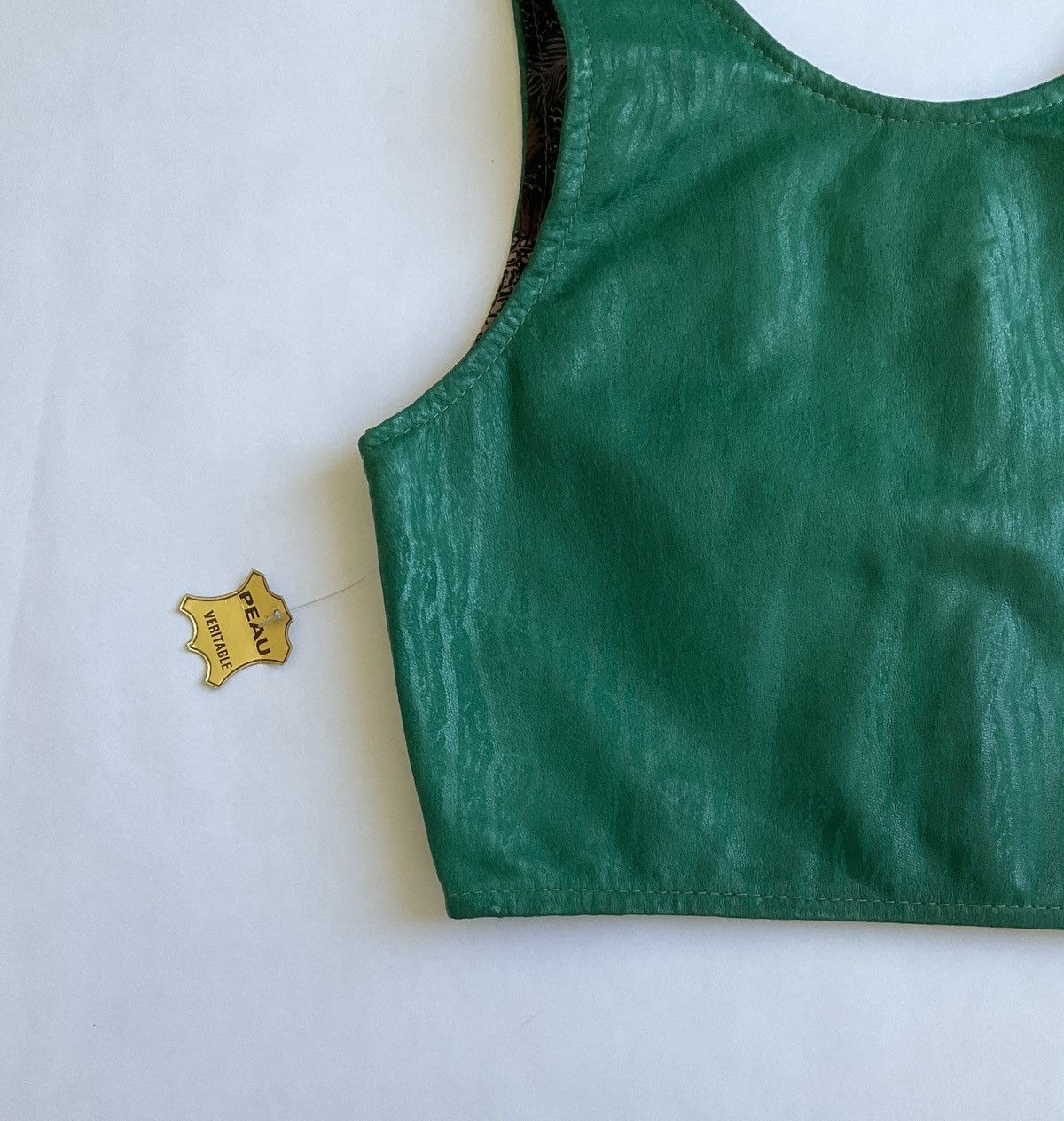 Vintage 90’s green leather vest Size S / US 4 / IT 40 - 4 Thumbnail