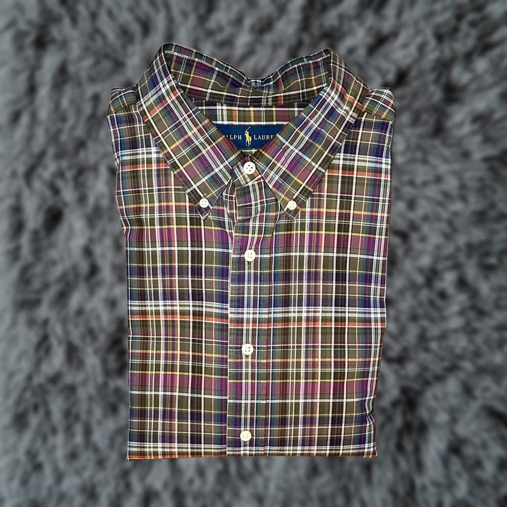 Ralph Lauren Ralph Lauren Plaid Long Sleeve Button Down - 2XB Men Big & Tall Shirt Men 2XB Olive Green Plaid Size US XXL / EU 58 / 5 - 1 Thumbnail