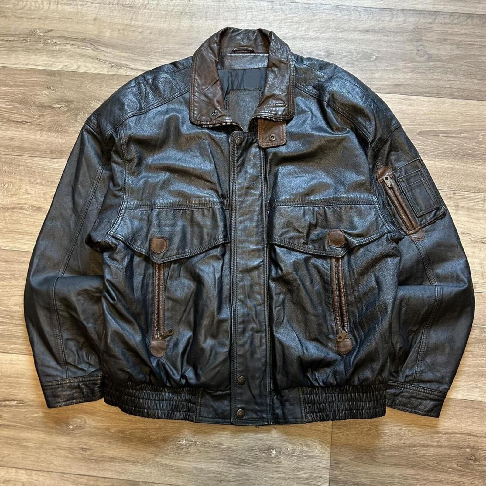 Other Men's Black Genuine Leather Jacket XL Size US XL / EU 56 / 4 - 1 Thumbnail