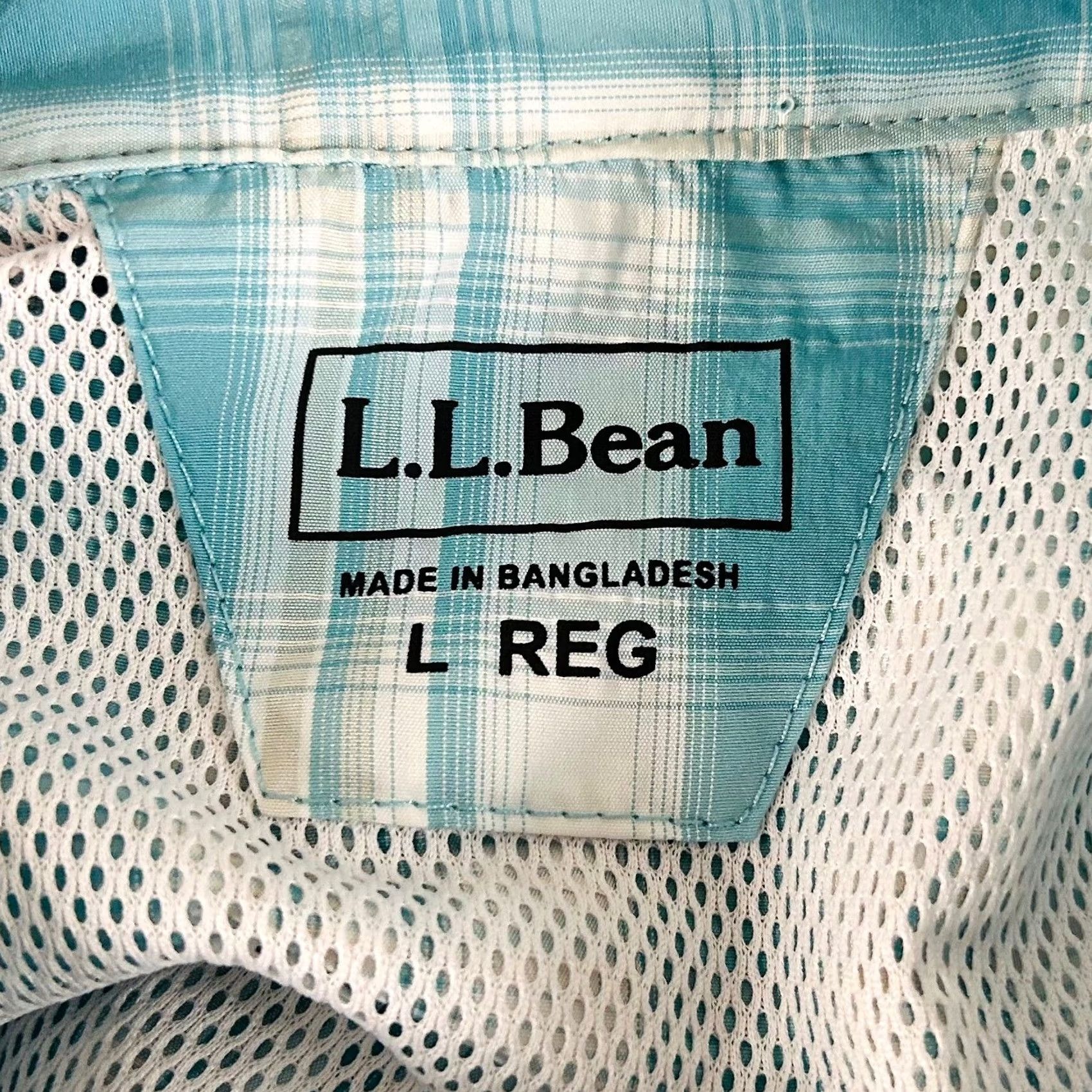 Vintage L.L. Bean Women's Teal Plaid Button Up Shirt Large Regular Fit Hiking Top Size L / US 10 / IT 46 - 3 Thumbnail