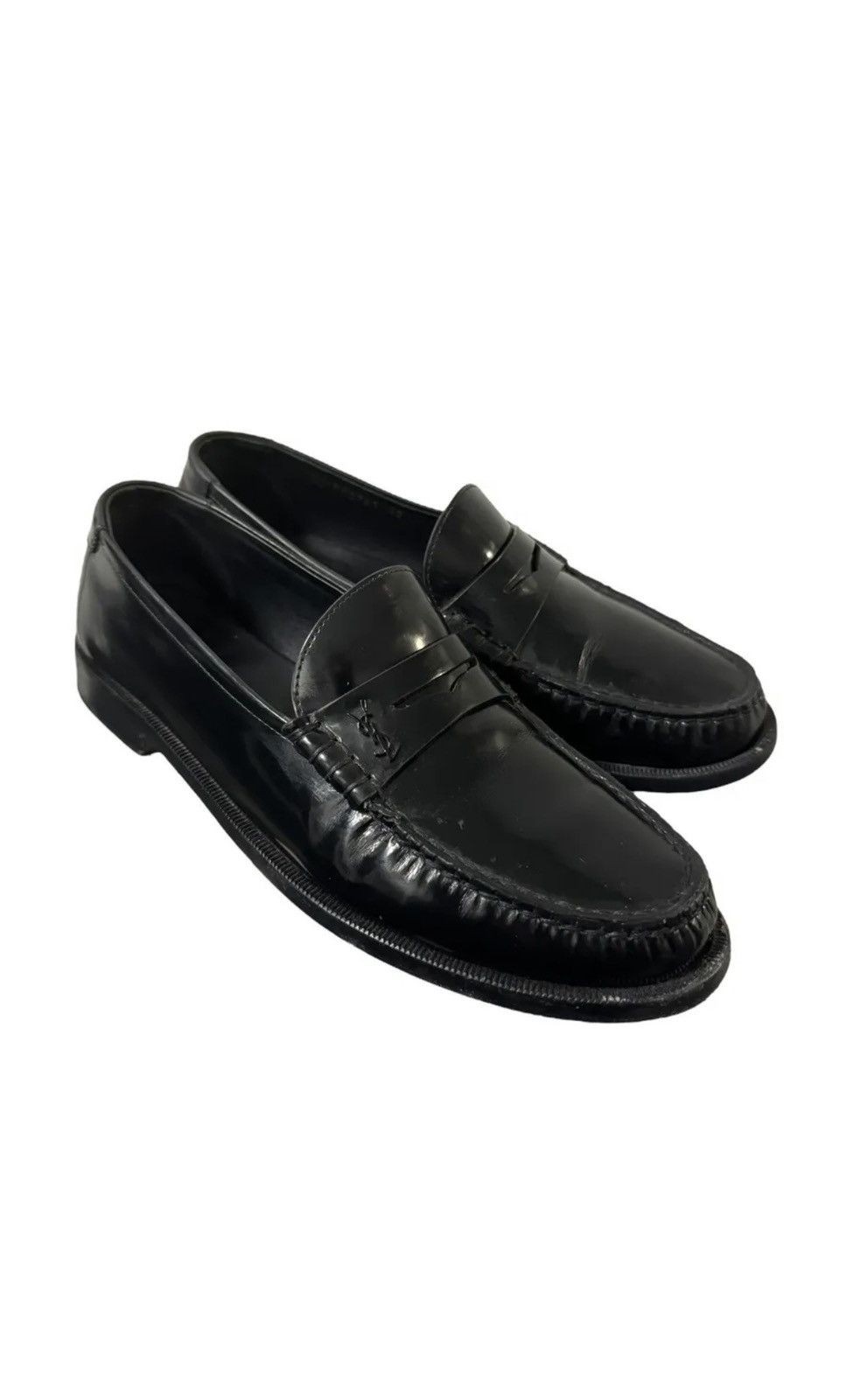 image of Saint Laurent Paris Penny Loafer With YSL Logo in Black, Men's (Size 9)