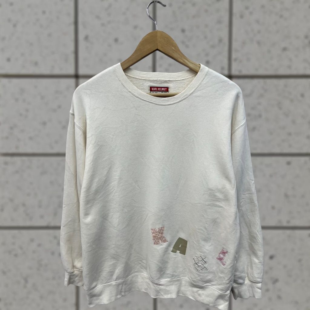 Vintage Karl Helmut Vintage Sweatshirt Medium Ivory Pullover Logo Size Size US M / EU 48-50 / 2 - 1 Thumbnail