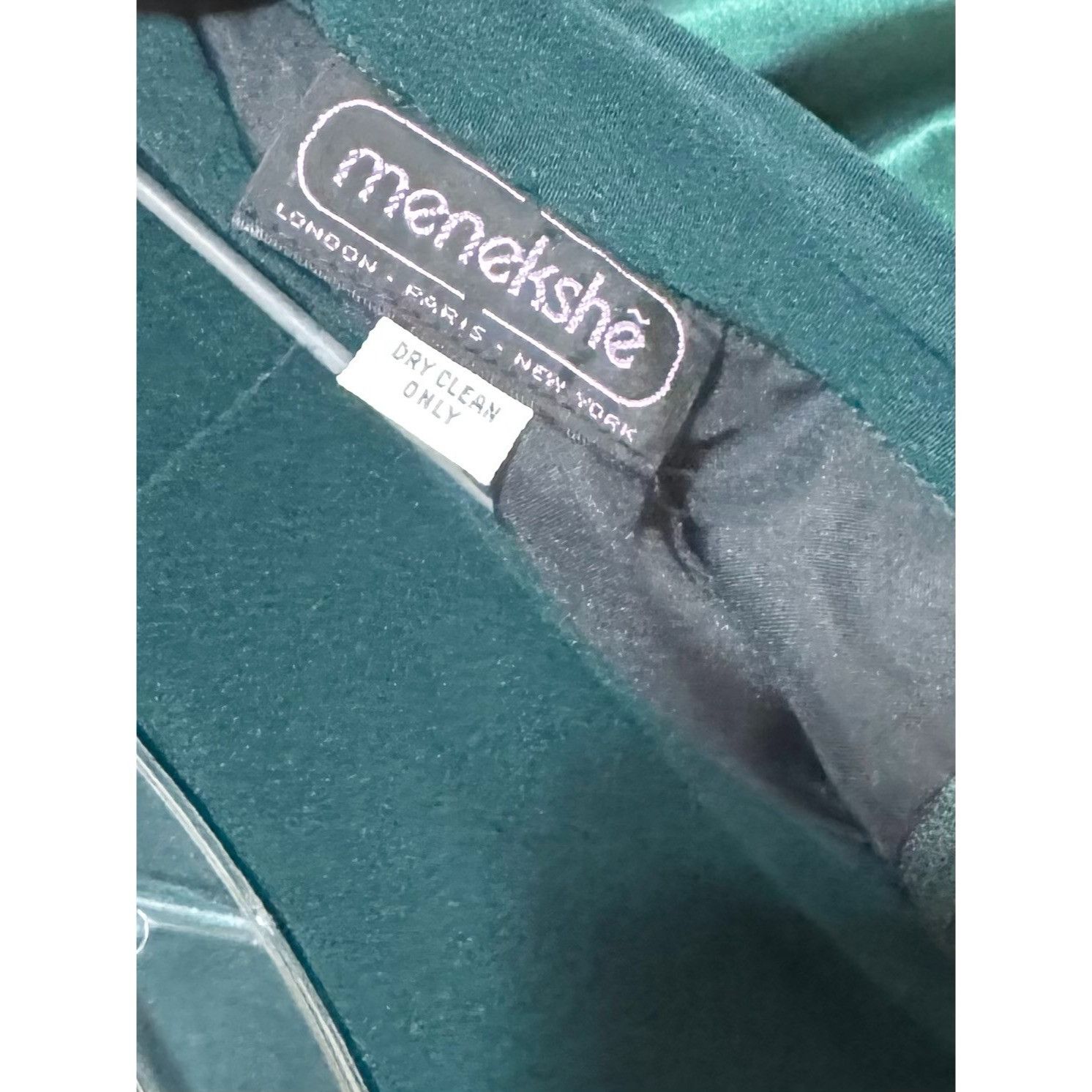 Other Menekshe custom green satin cowl neck blazer jacket & pencil Size ONE SIZE - 7 Thumbnail