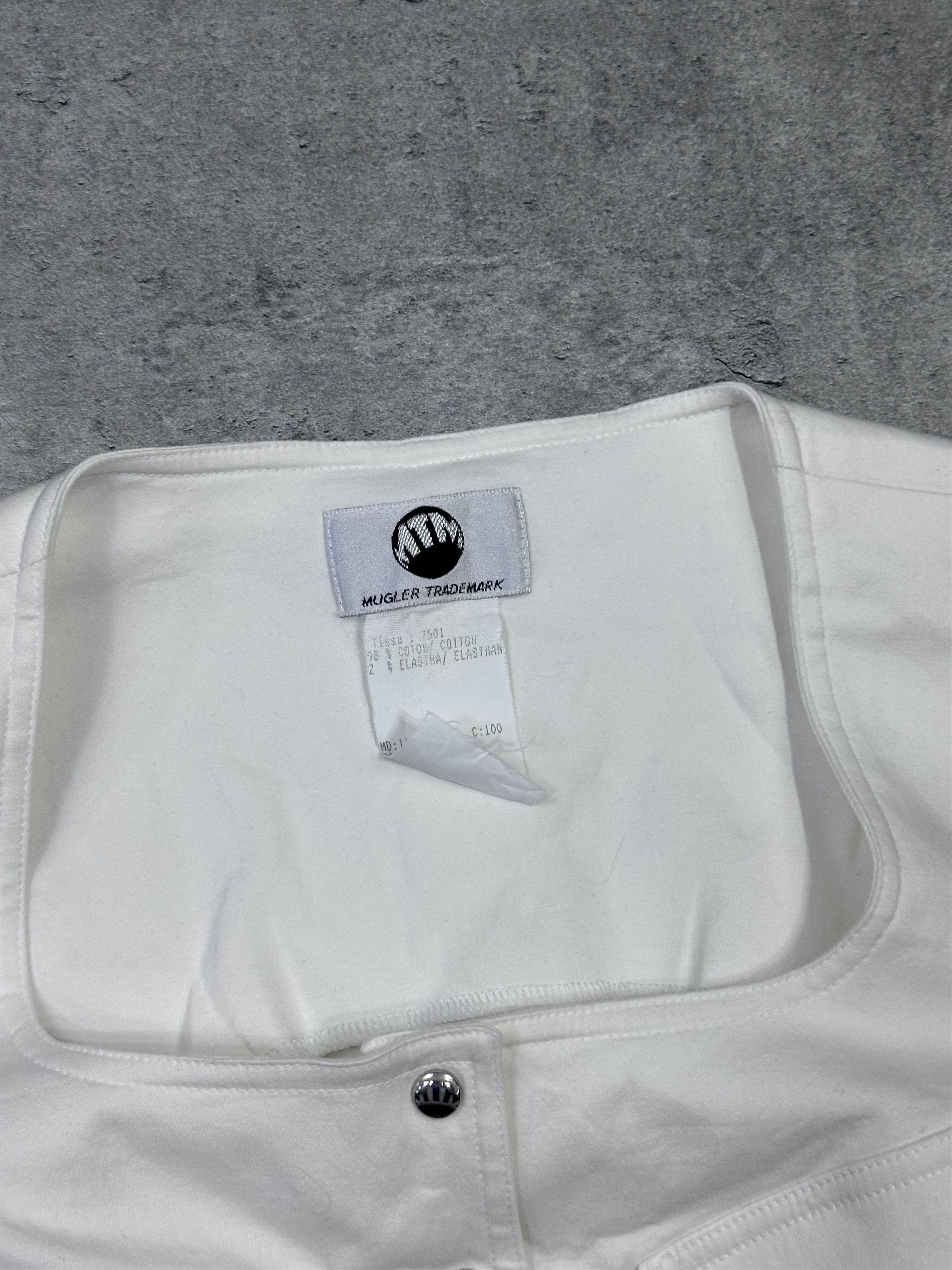 Mugler Mugler white cream top vest elegant Size S / US 4 / IT 40 - 4 Thumbnail