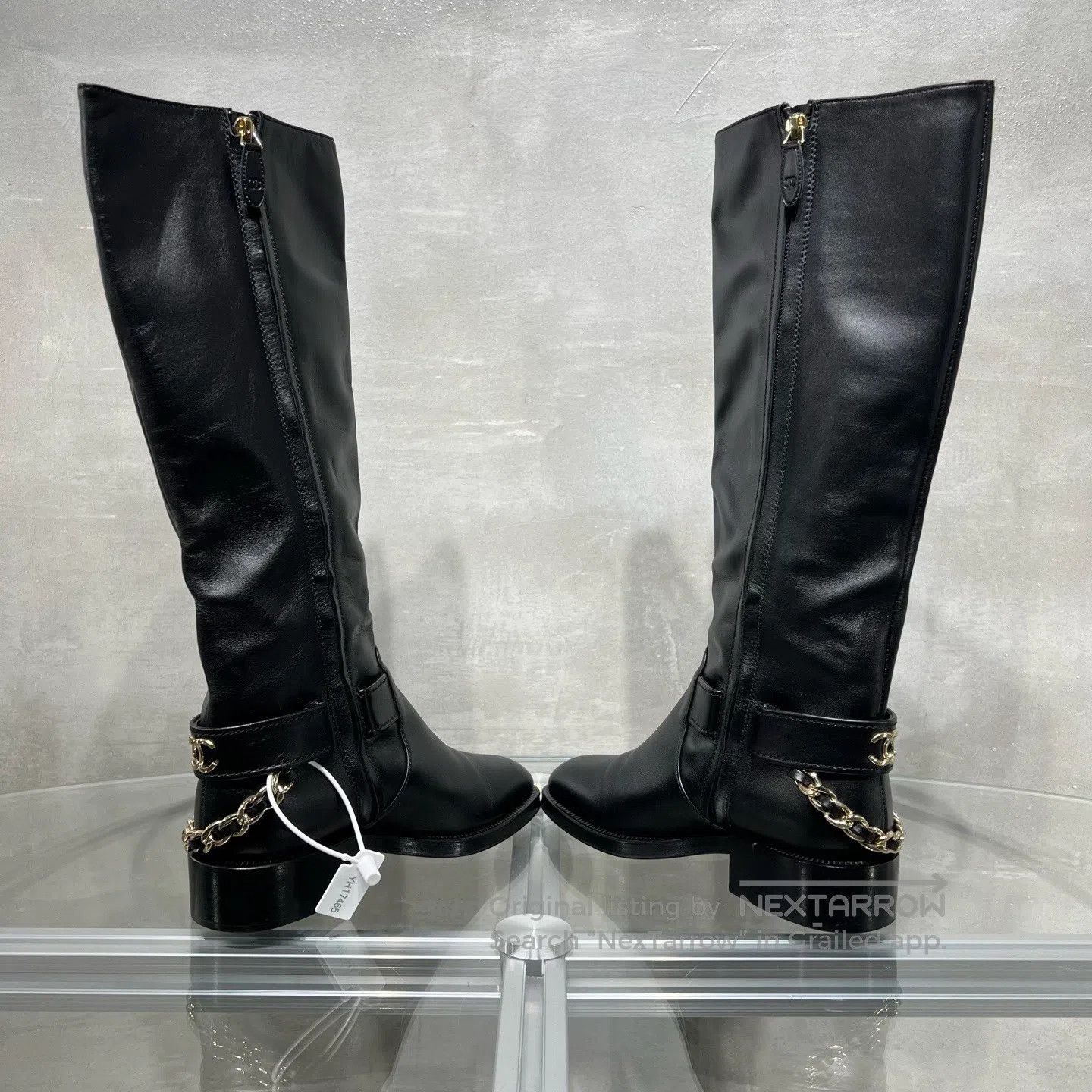 Chanel Chanel Black and Gold Double-C Chain Knight Boots, Long St Size US 4.5 / IT 34.5 - 5 Thumbnail