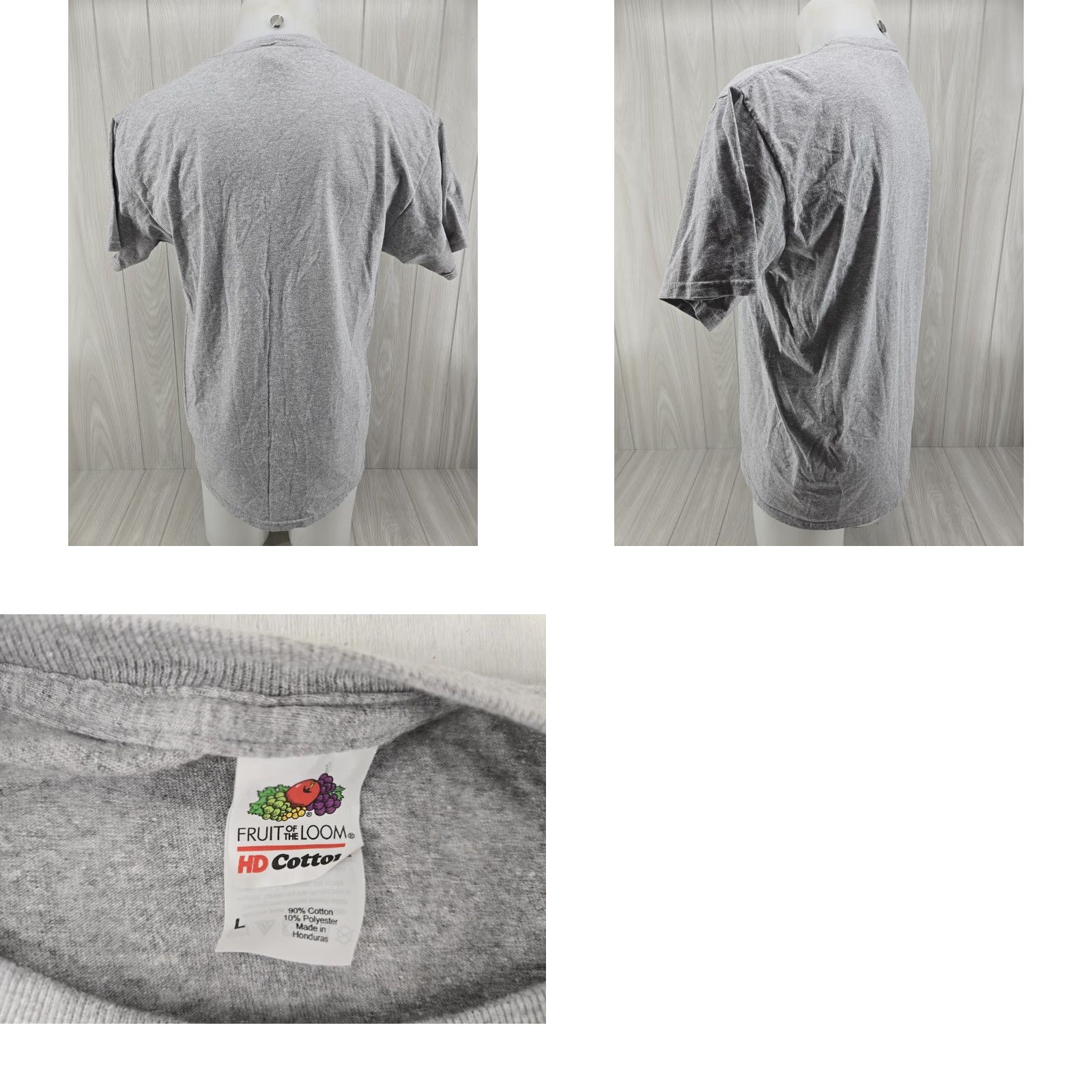 Fruit Of The Loom Troy University Trojans TU Cotton T Shirt Size Large Mens Gray Script Tee 30" Down Back Regular Fit Short Sleeve Size US L / EU 52-54 / 3 - 8 Thumbnail