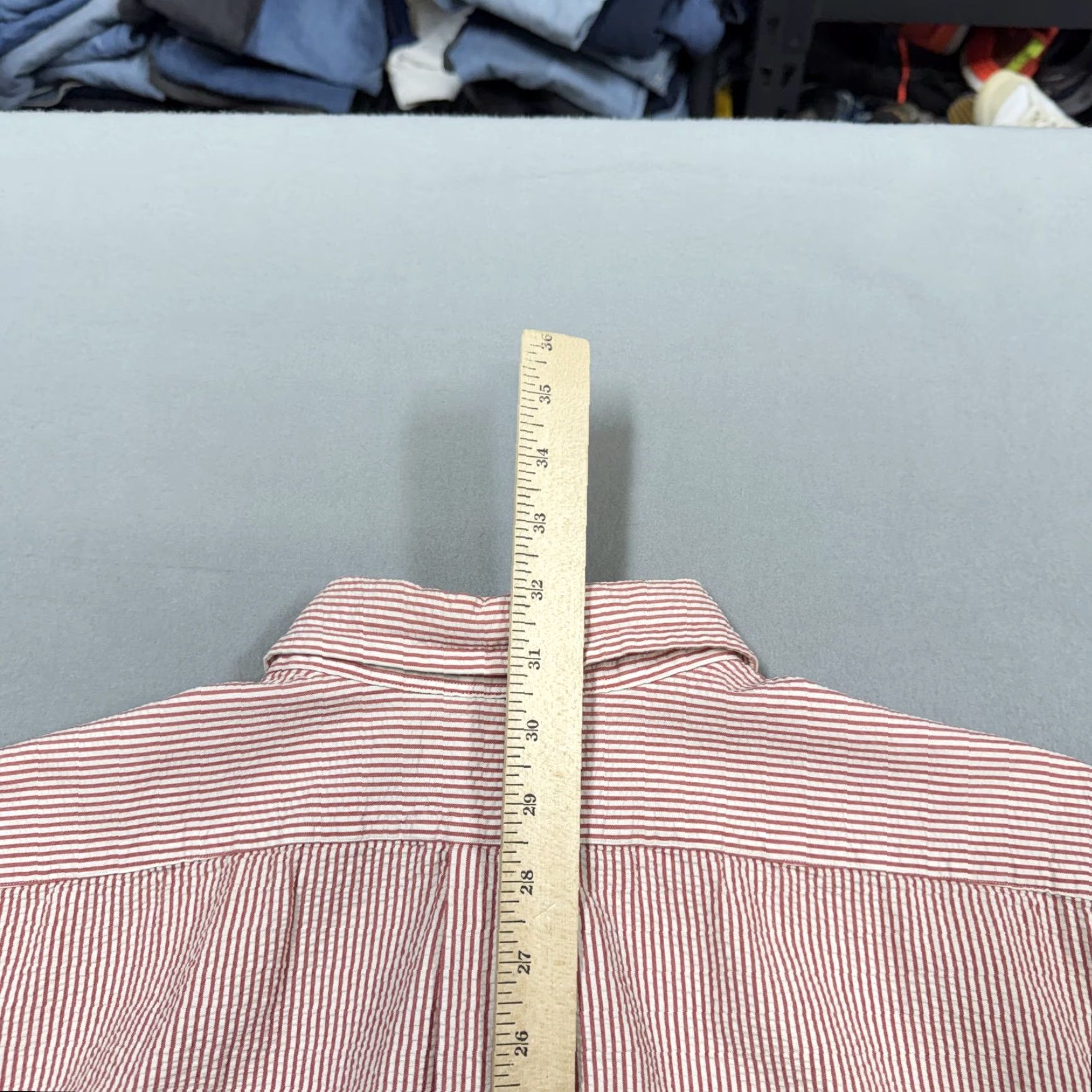 Ralph Lauren Ralph Lauren Shirt Mens XL Red Striped Seersucker Button-Down Pony Logo Button Up Casual Summer Vintage: No, Shirts? Size US XL / EU 56 / 4 - 7 Thumbnail