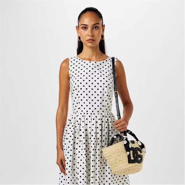 Dolce & Gabbana o1g2r1mq1024 Midi Dresses in Bianco & Black Size M / US 6-8 / IT 42-44 - 3 Thumbnail